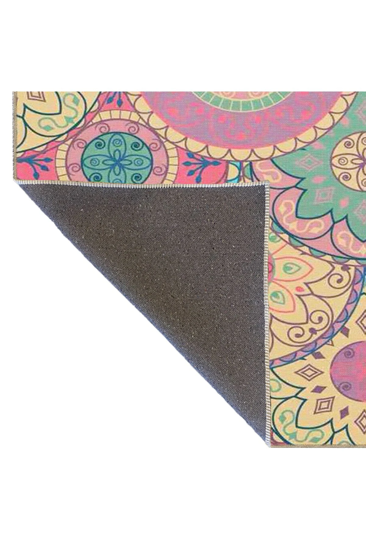 Pembe Tonlarda Disk Desenli Modern Dekoratif Halı 4423