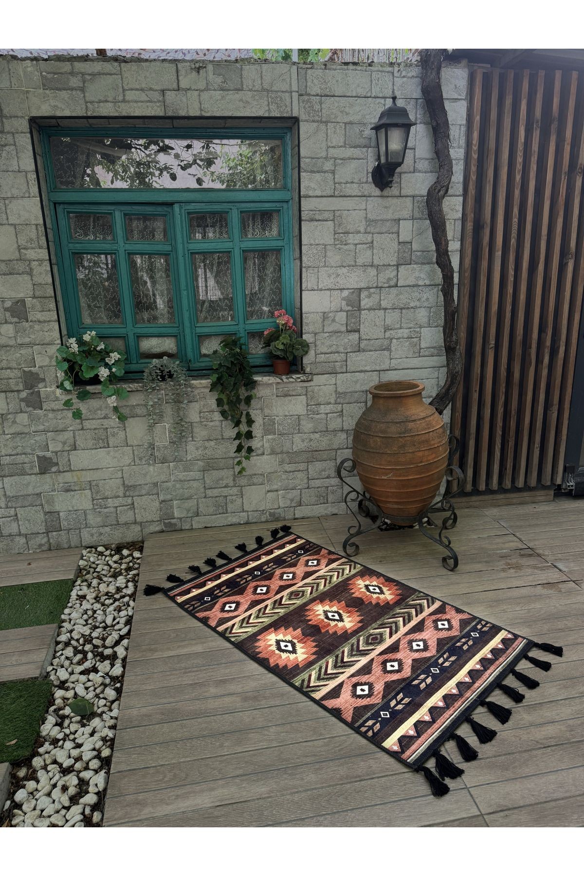 Çok Renkli Antik Tasarım Serisi Desenli Vintage Dekoratif Halı 02
