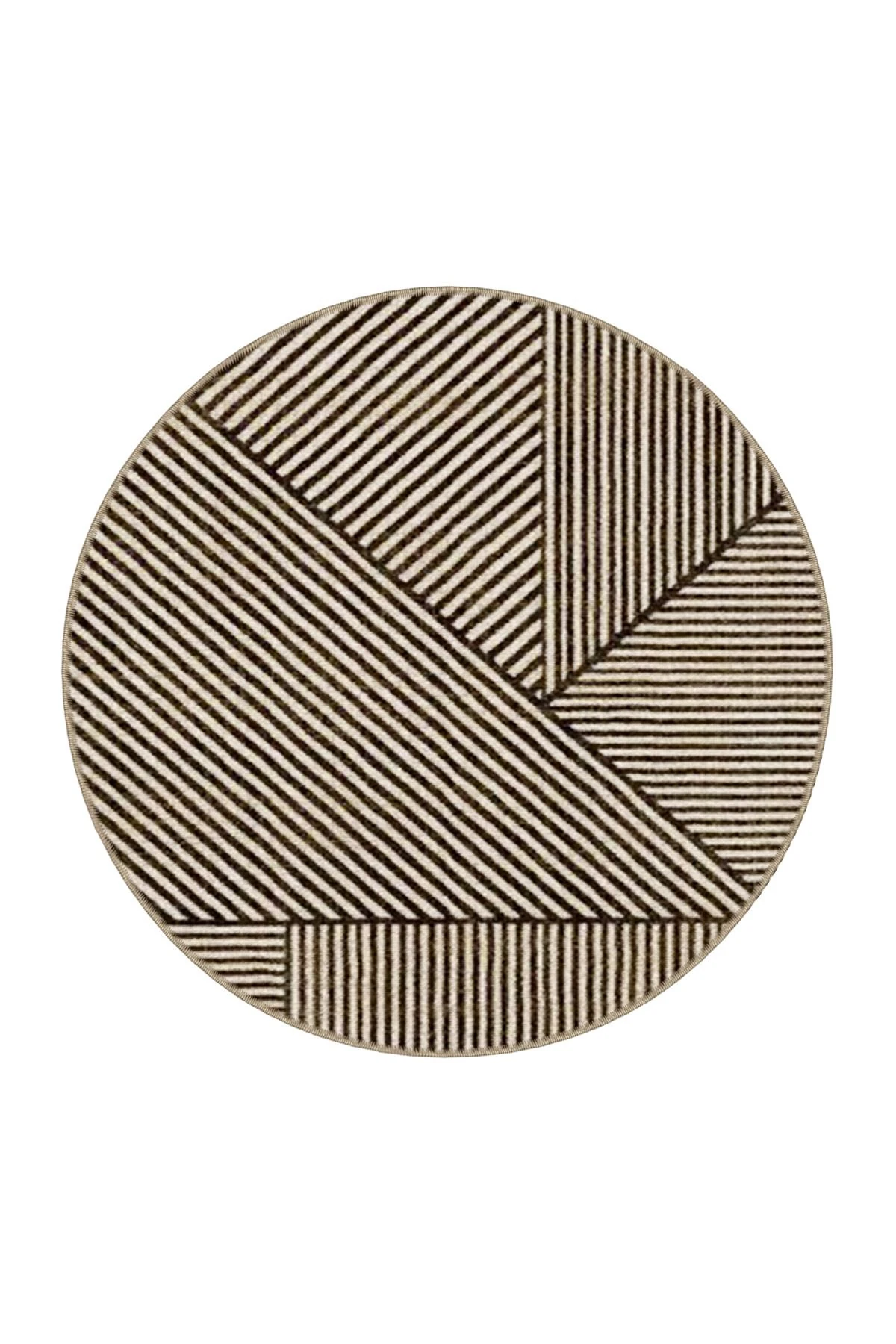 Siyah Gri Temalı Çizgi Şerit Desenli Kreatif Modern Dekoratif Halı 3914