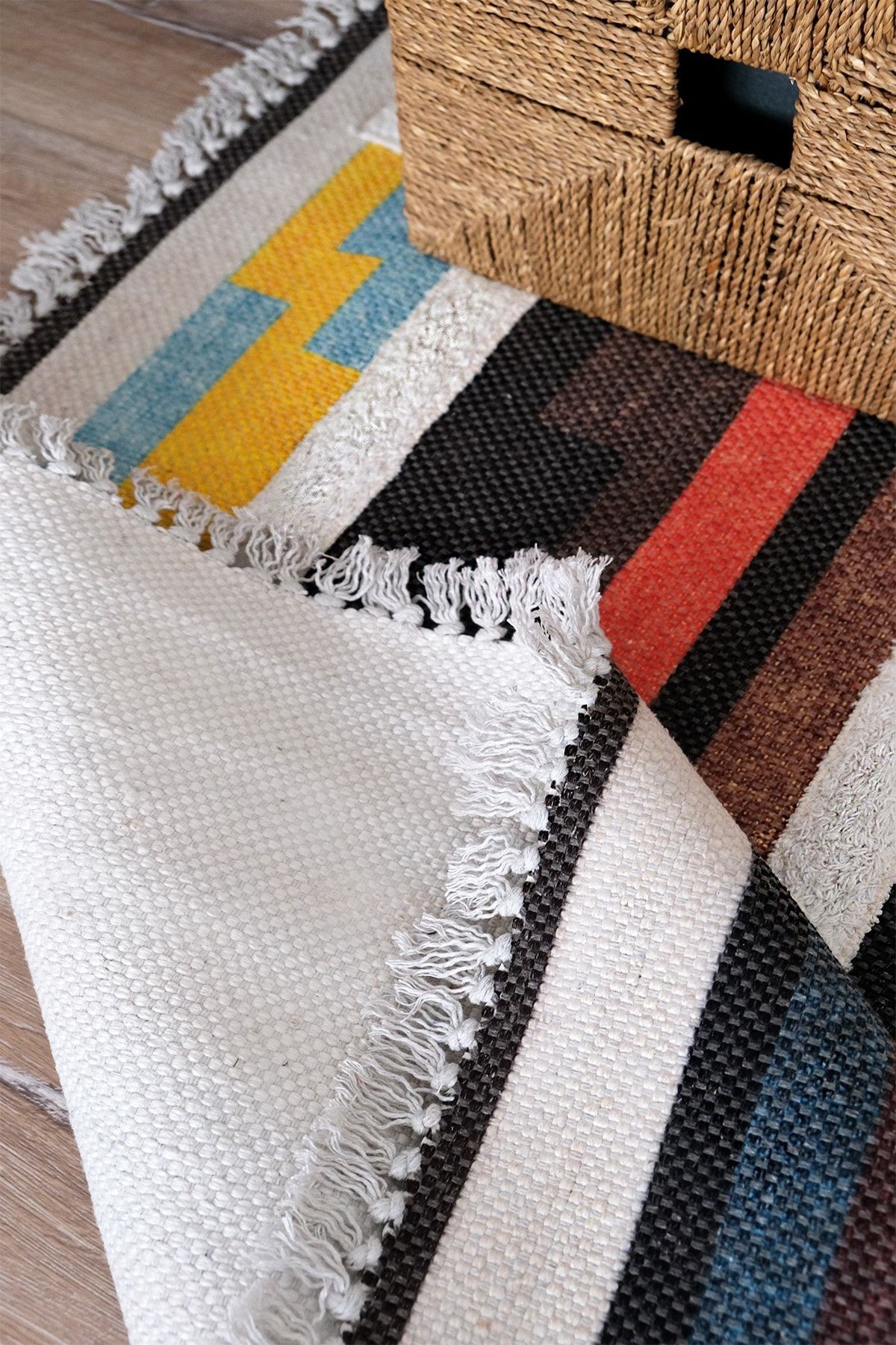 Rustik Multy 4010 Çok Renkli Çizgili Kilim