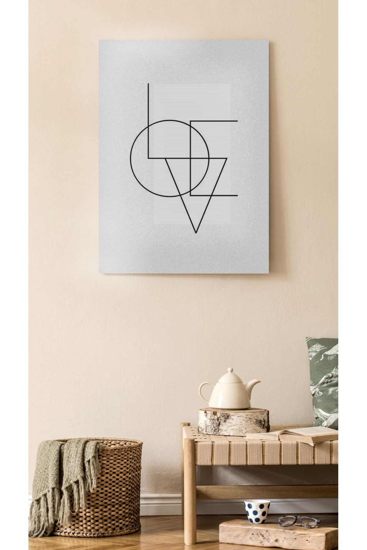 Kanvas Tablo Geometrik Kalem Çizgili Desenli Temalı Desenli Temalı Tablo