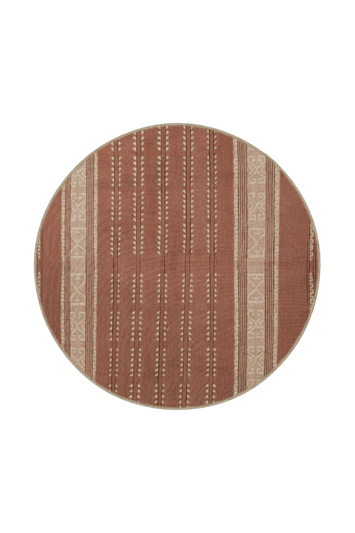 Turuncu Temalı Geometrik Renkli Desenli Dokuma Taban Yıkanabilir Halı miravip9064