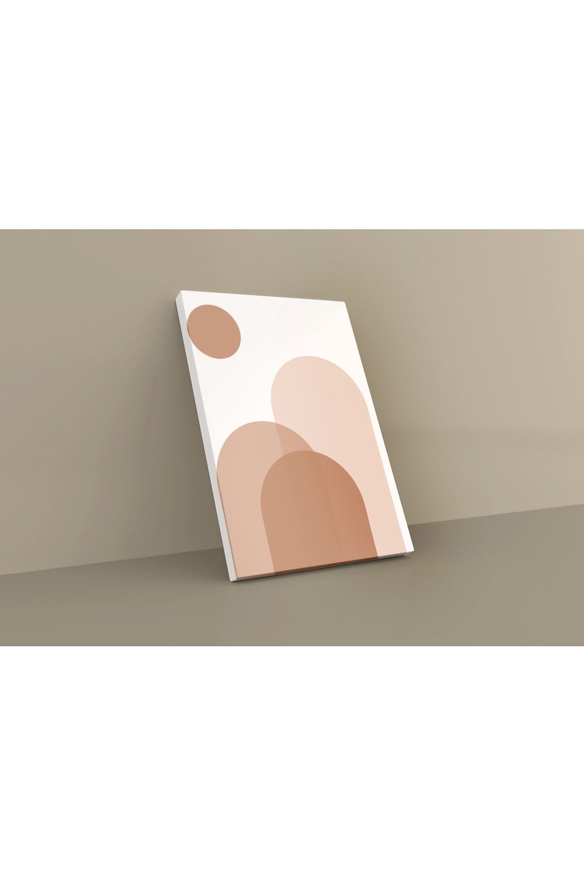 Kanvas Tablo Pudra Pembe Tema Soyut Geometrik Desen