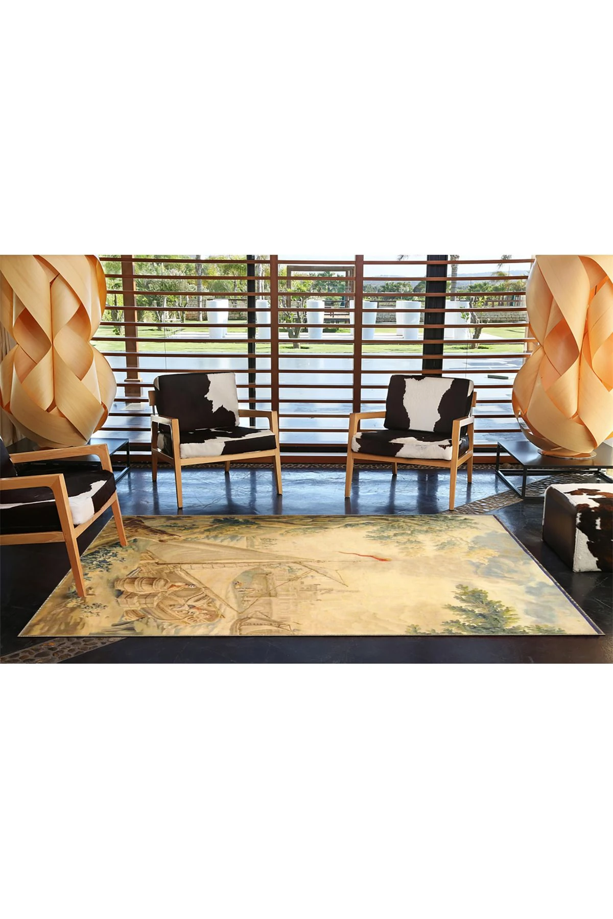 Gemi ve Deniz Desenli Modern Dokuma Taban Halı miravip547