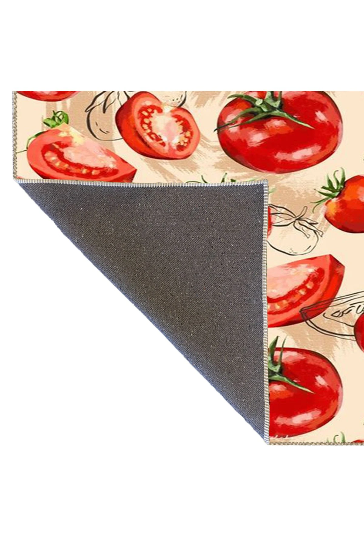 Domates Desenli Kırmızı Tonlarda Dokuma Taban Halı 3736