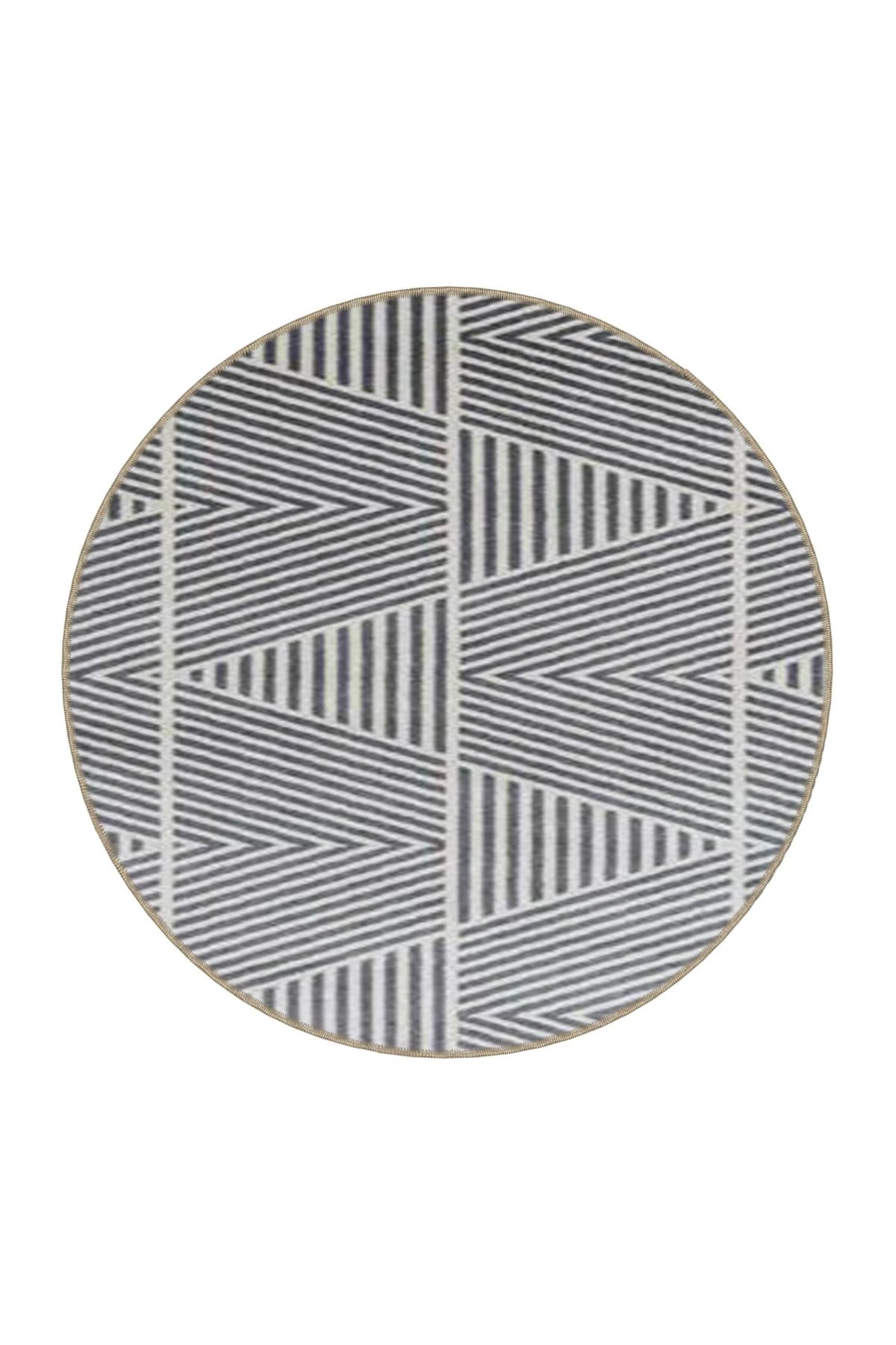 Gri Renkli ve Zigzak Desenli Dokuma Taban Halı 3798