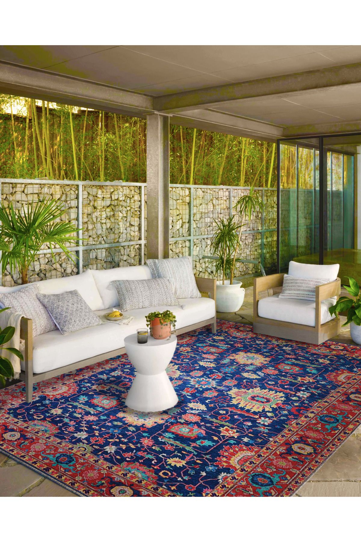 Kırmızı Mor Çiçekli Geometrik Temalı Desenli Dokuma Taban Halı ve Yıkanabilir Halı aloha42