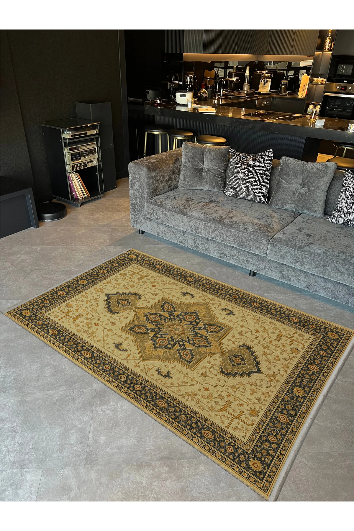 MOSSO Kahverengi Geleneksel Desen Temalı Desenli Modern Dekoratif Halı mosso424