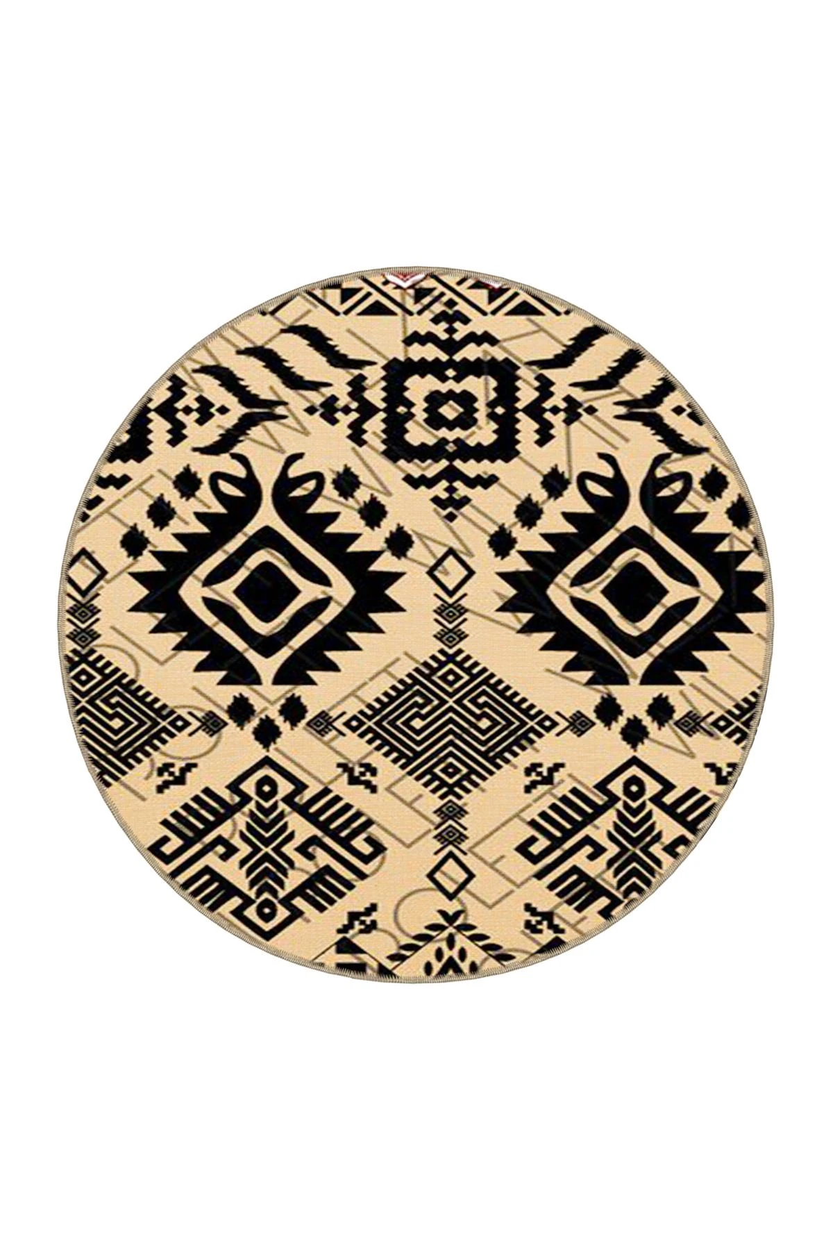 Çok Renkli Motifli Etnik Figür Desenli Vintage Dekoratif Halı 4717