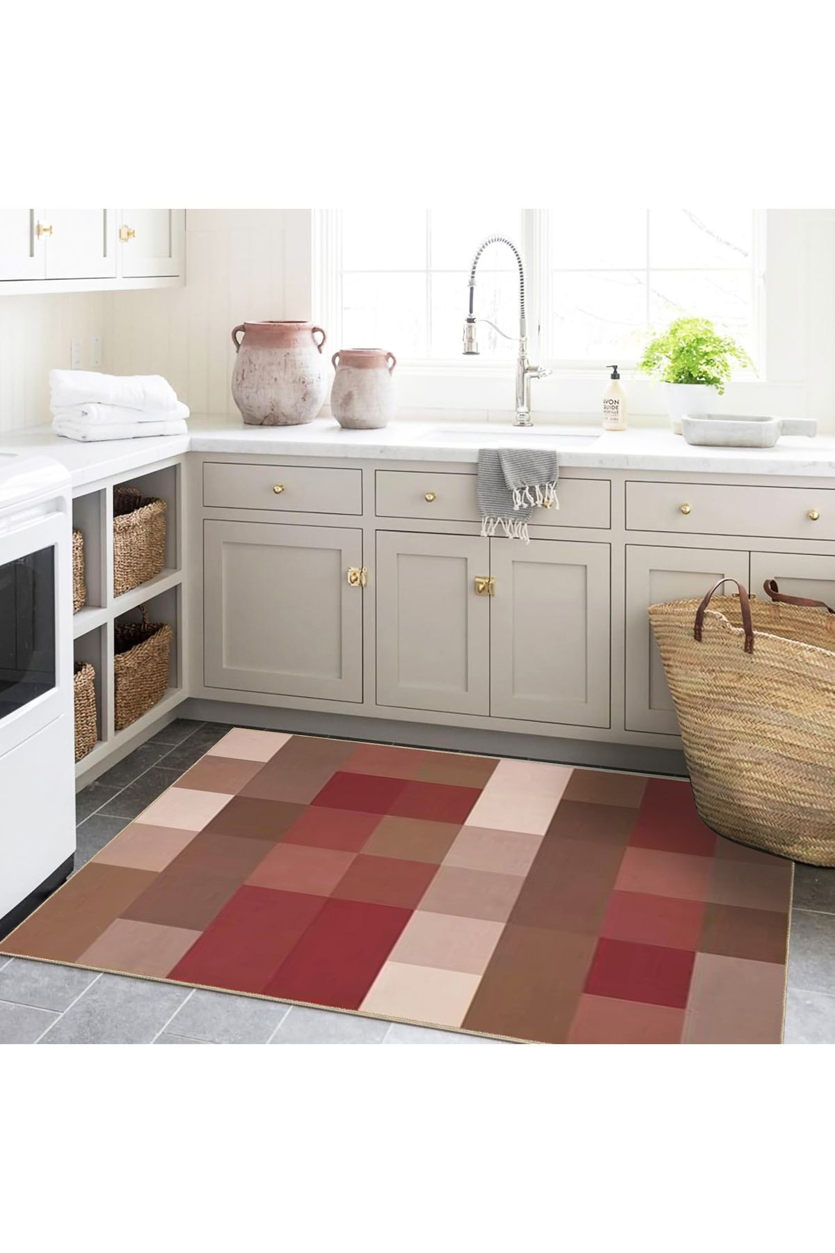 Ametist Serisi Çok Renkli Piksel Patchwork Desenli Dokuma Taban Modern Dekoratif Halı ametist26