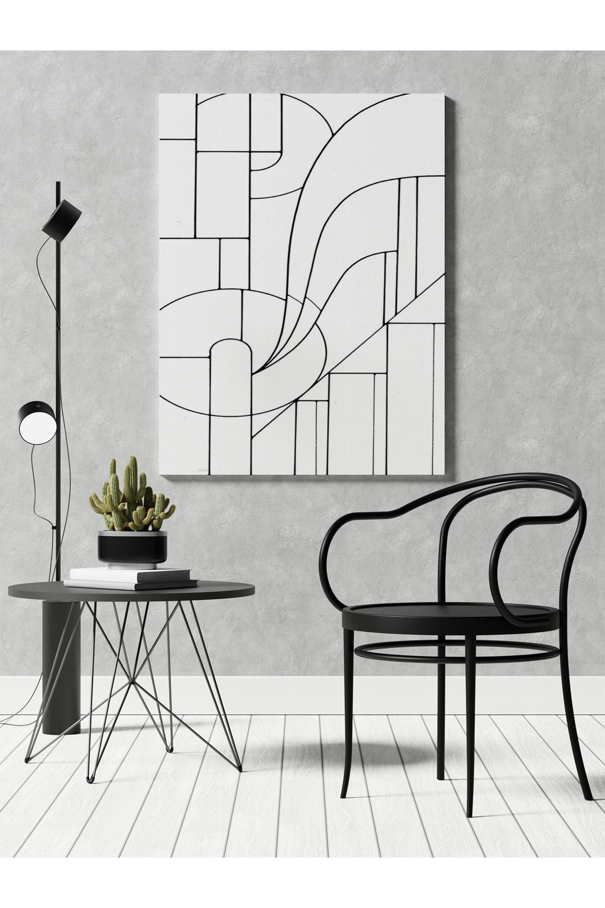 Kanvas Tablo Soyut Çizgili Temalı Desenli Temalı Tablo