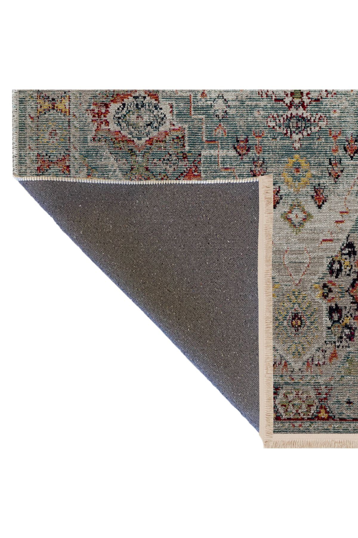Açık Ton Çok Renkli Geleneksel Motif Desenli Vintage Dekoratif Halı 2997