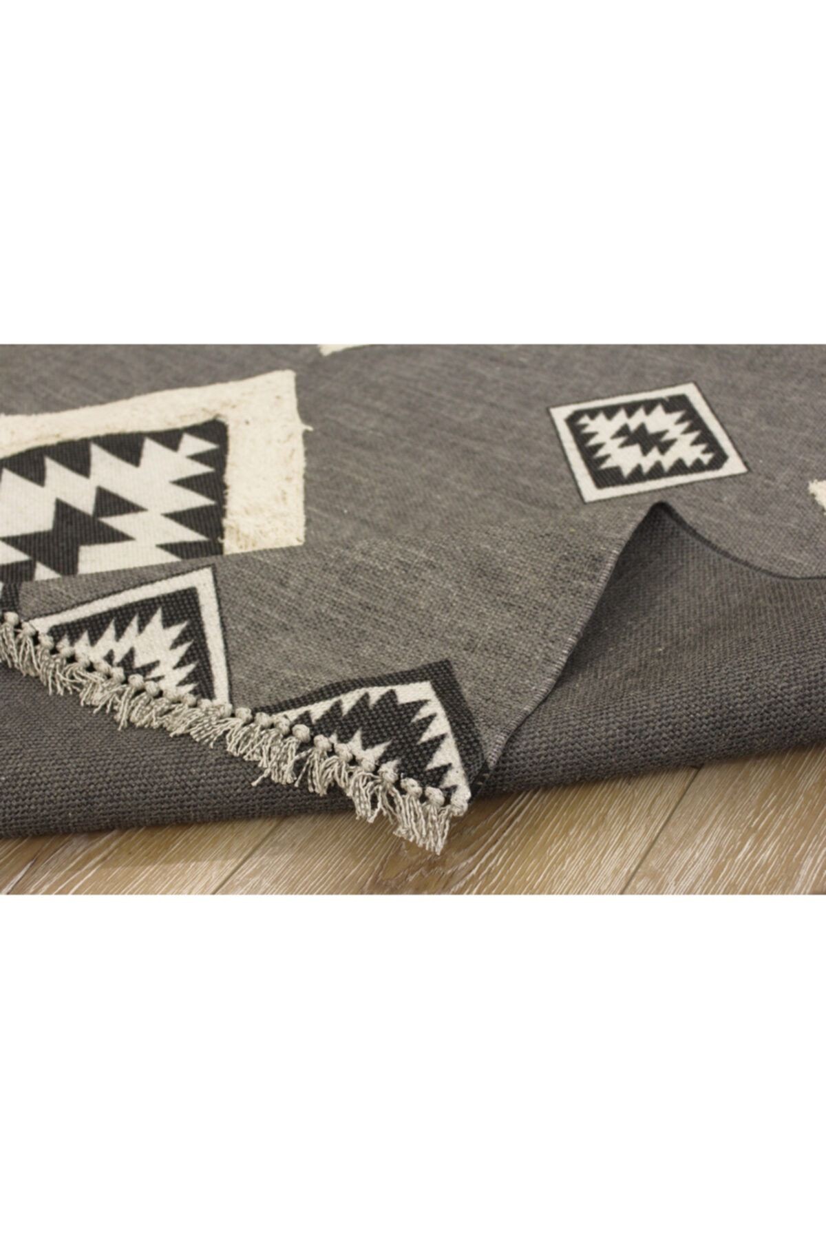 Rustik 4002 Gri Iskandinav Stil Kilim
