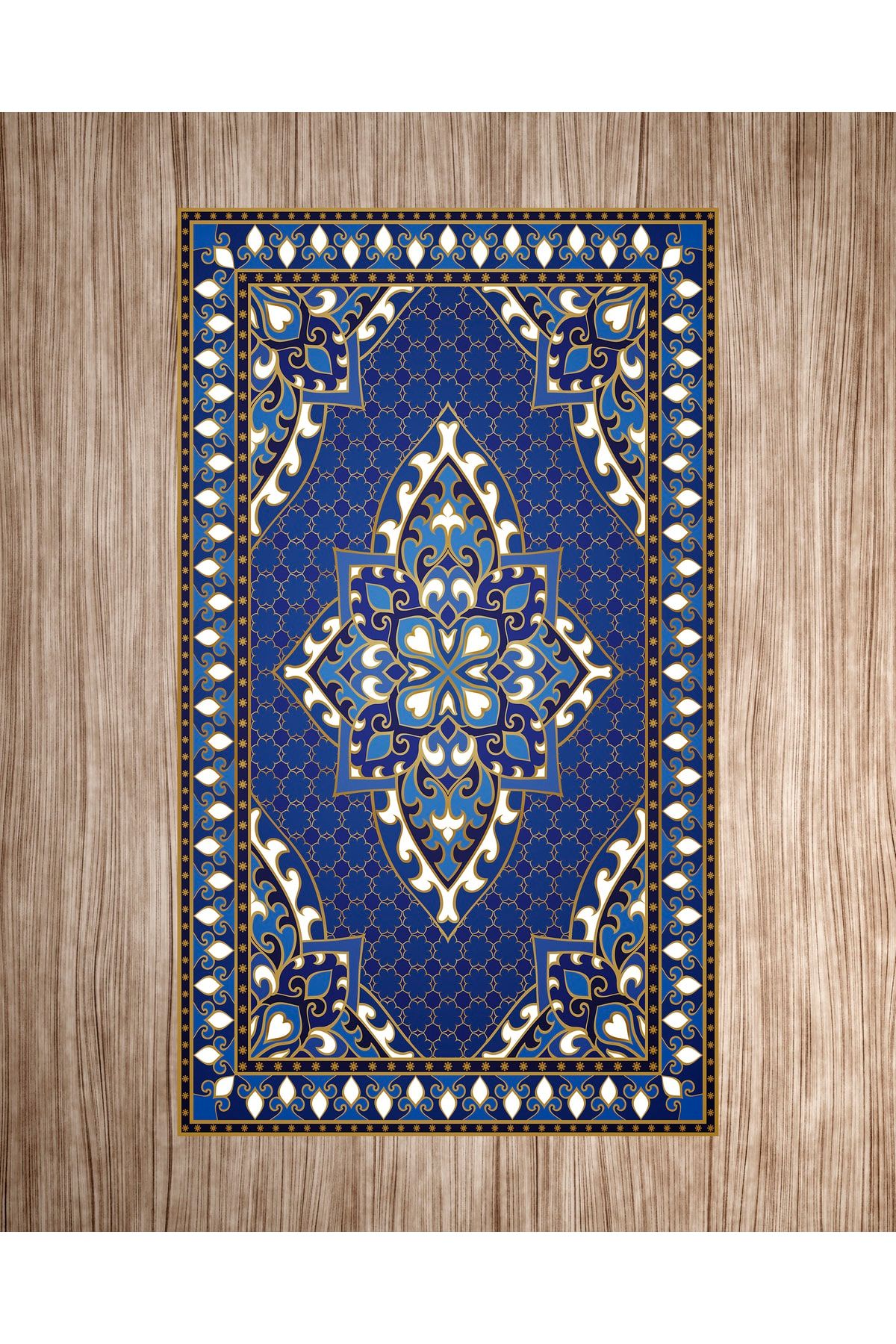 Mavi Baklava Temalı Geometrik Seccade 70x120