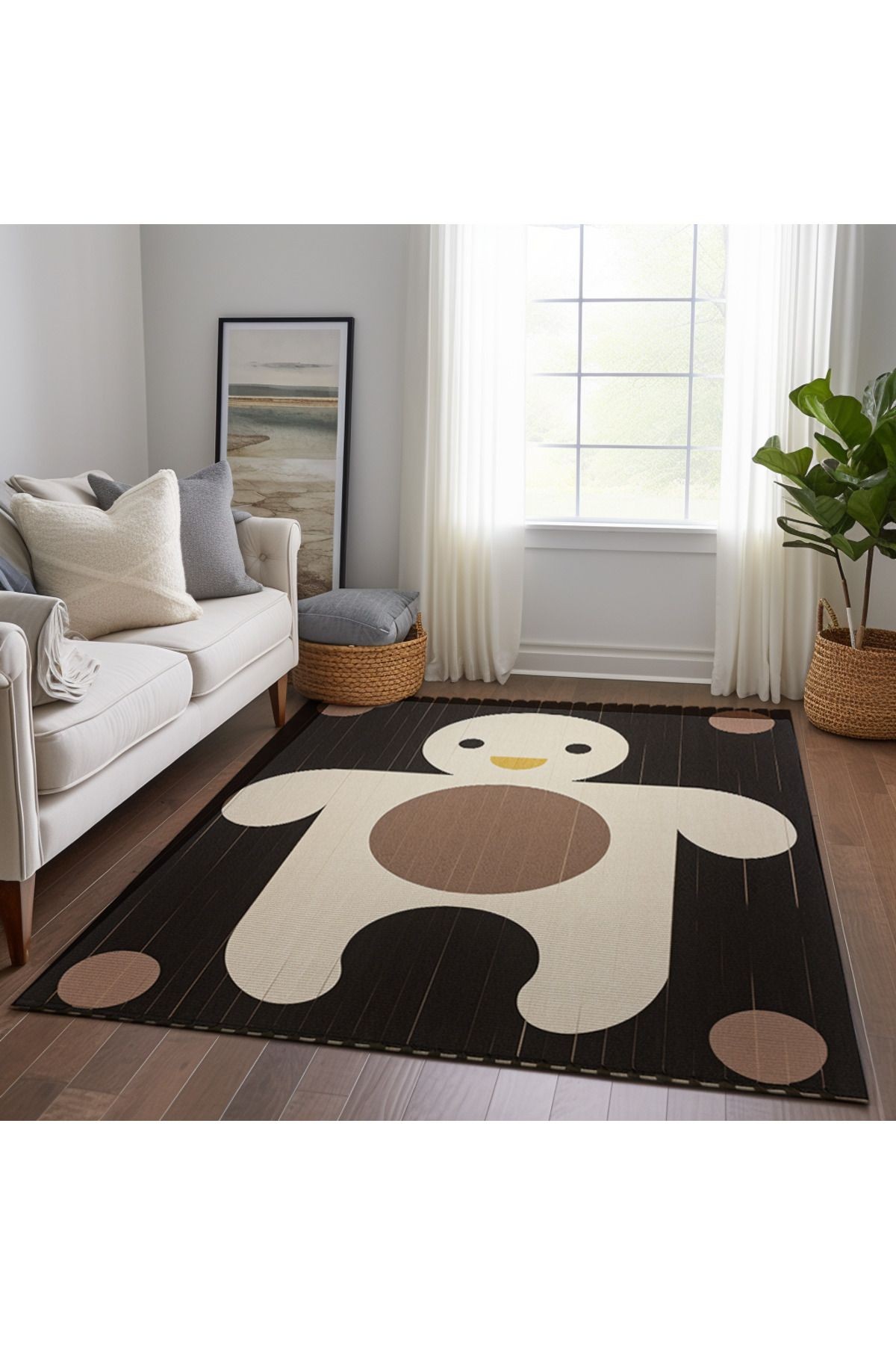 Dido Koleksiyonu Kurabiye Adam Desenli Modern Dekoratif Halı 3378