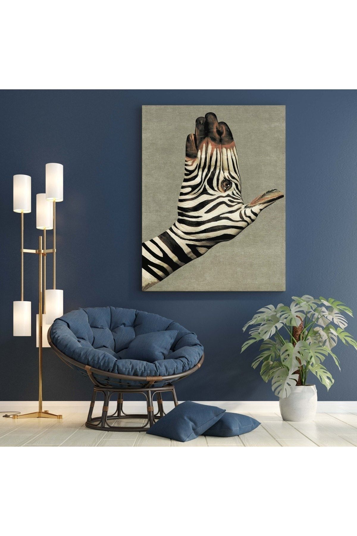 Kanvas Tablo 1108 Bej Renk Zebra Figürlü 122