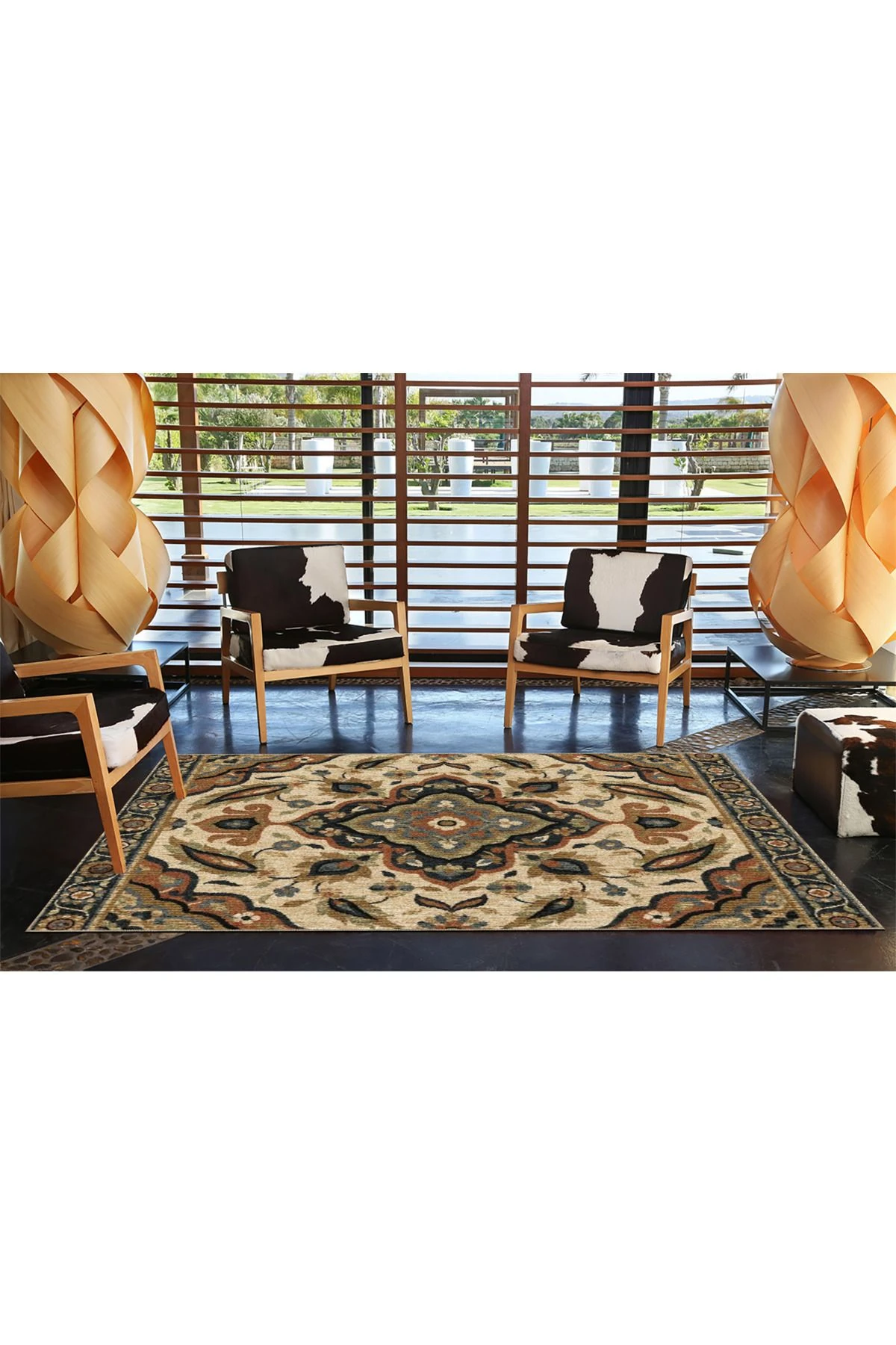 Kahverengi Tonlarında Geleneksel Dokuma Taban Halı 3779