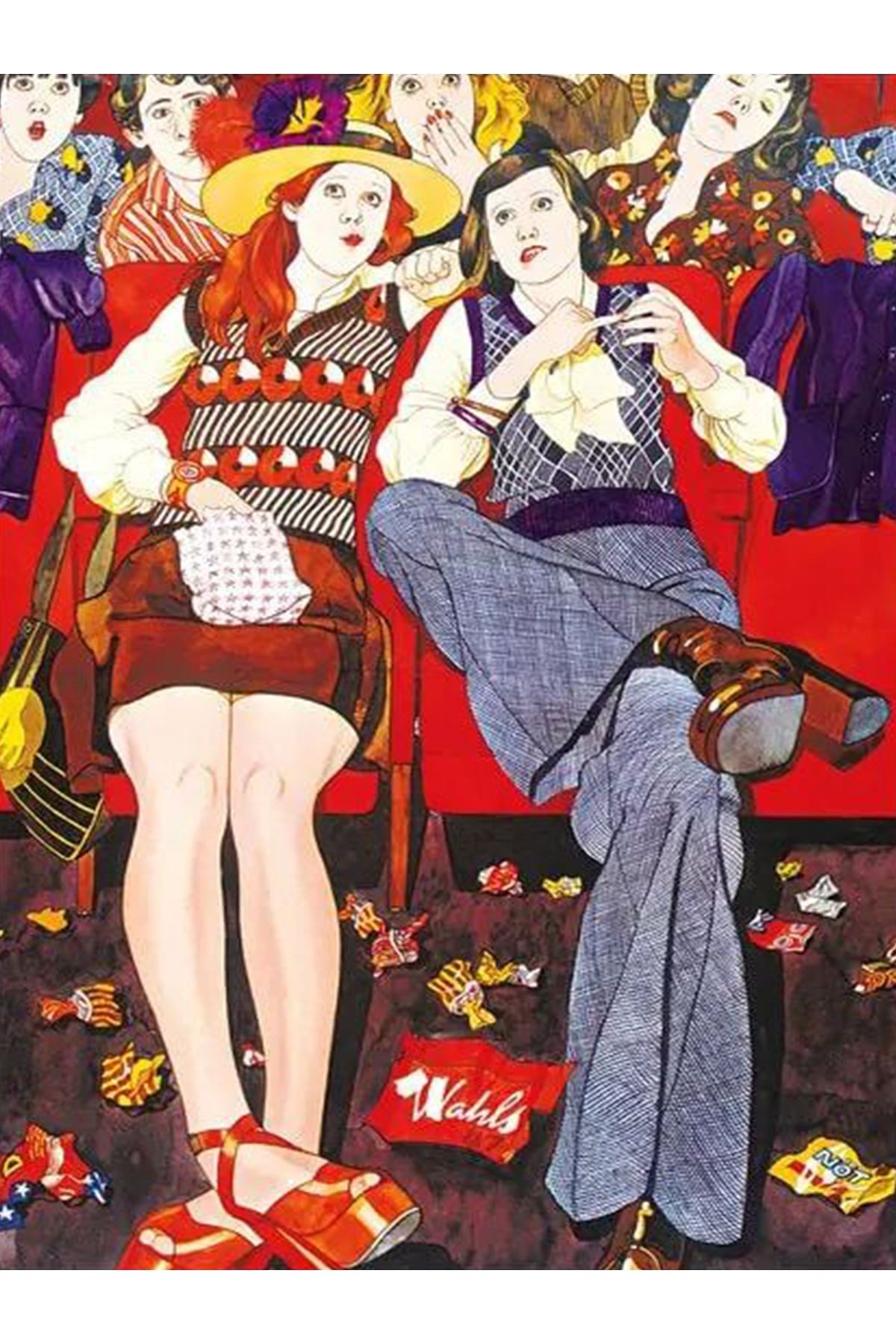Yılmaz Koleksiyonu Çok Renkli Sinemadaki İnsan Figürleri Desenli Kreatif Modern Dekoratif Halı 40