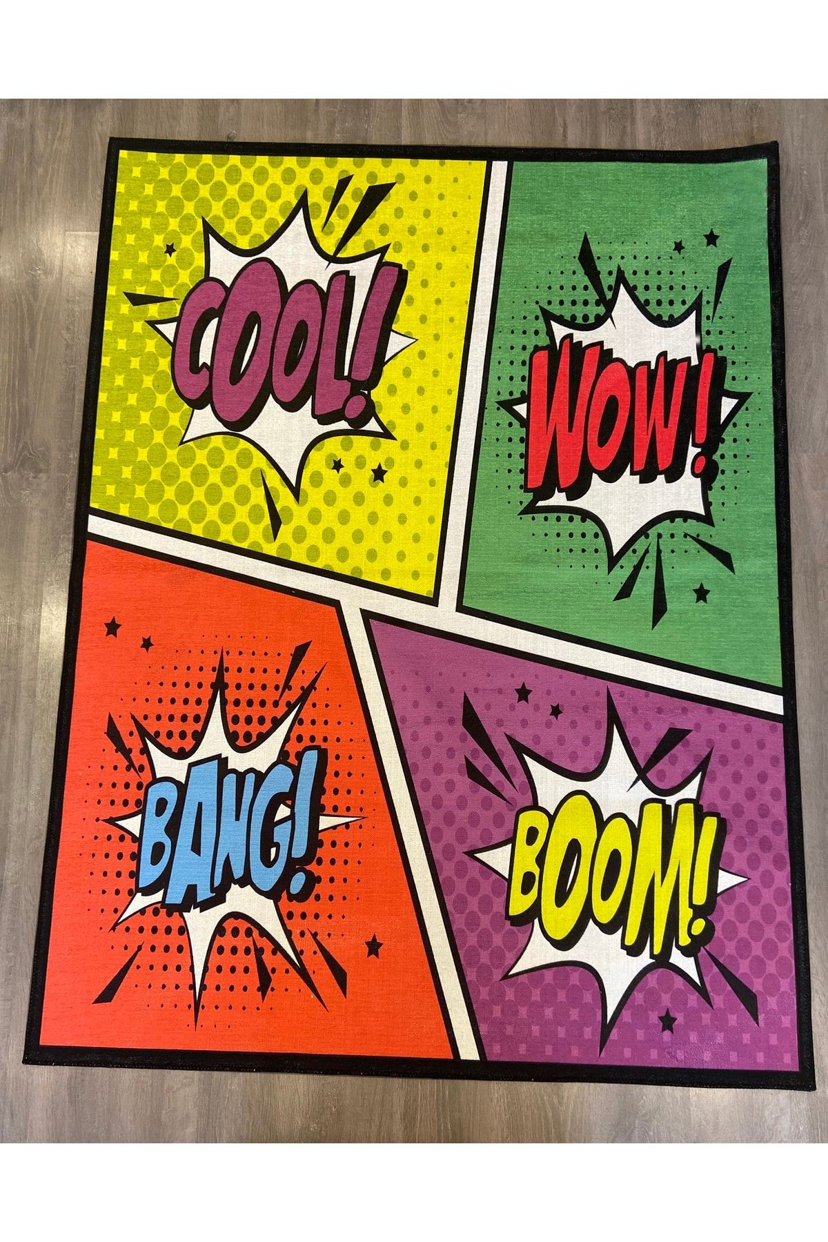 Mira 873 Pop Art Cool Wow Bang Boom Yazılı Halı