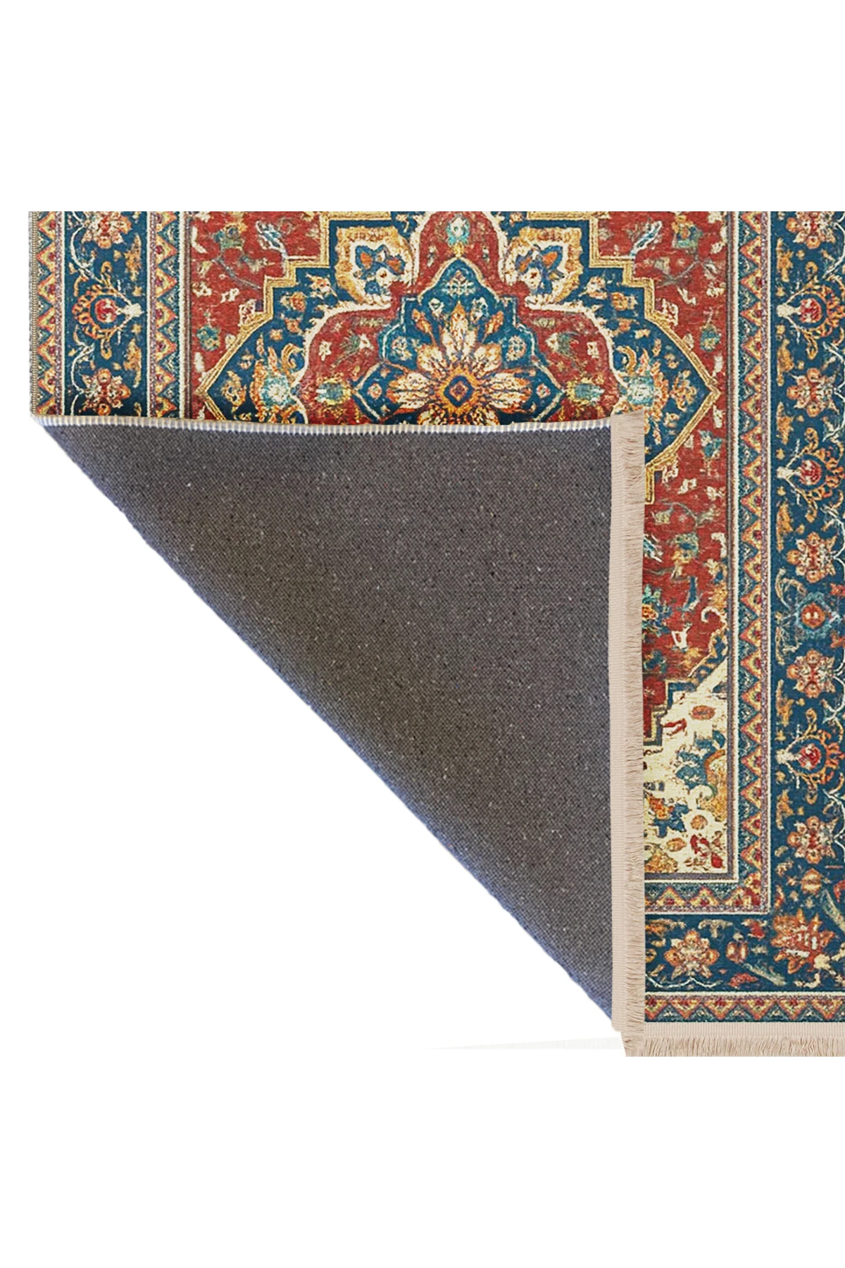 MOSSO Yeşil Temalı Geleneksel Motif Etnik Desenli Vintage Dekoratif Halı mosso406