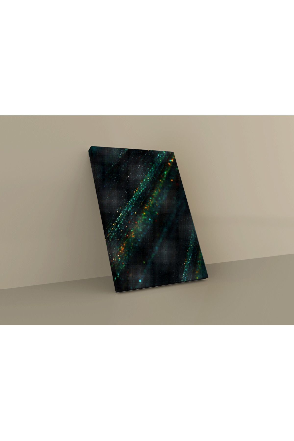 Kanvas Tablo Koyu Yeşil Tema Soyut Abstract Desen