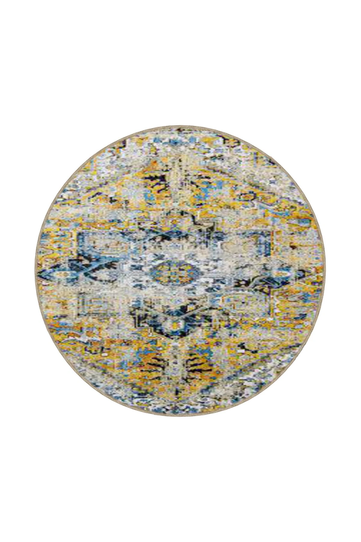 Baklava Gold Renkli Geleneksel Dekoratif Halı miravip589