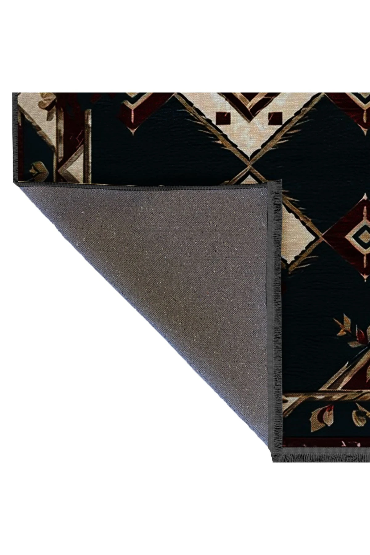 Koyu Yeşil  Antik Tasarım Serisi Bordo Bej Desenli Vintage Dekoratif Halı antik36