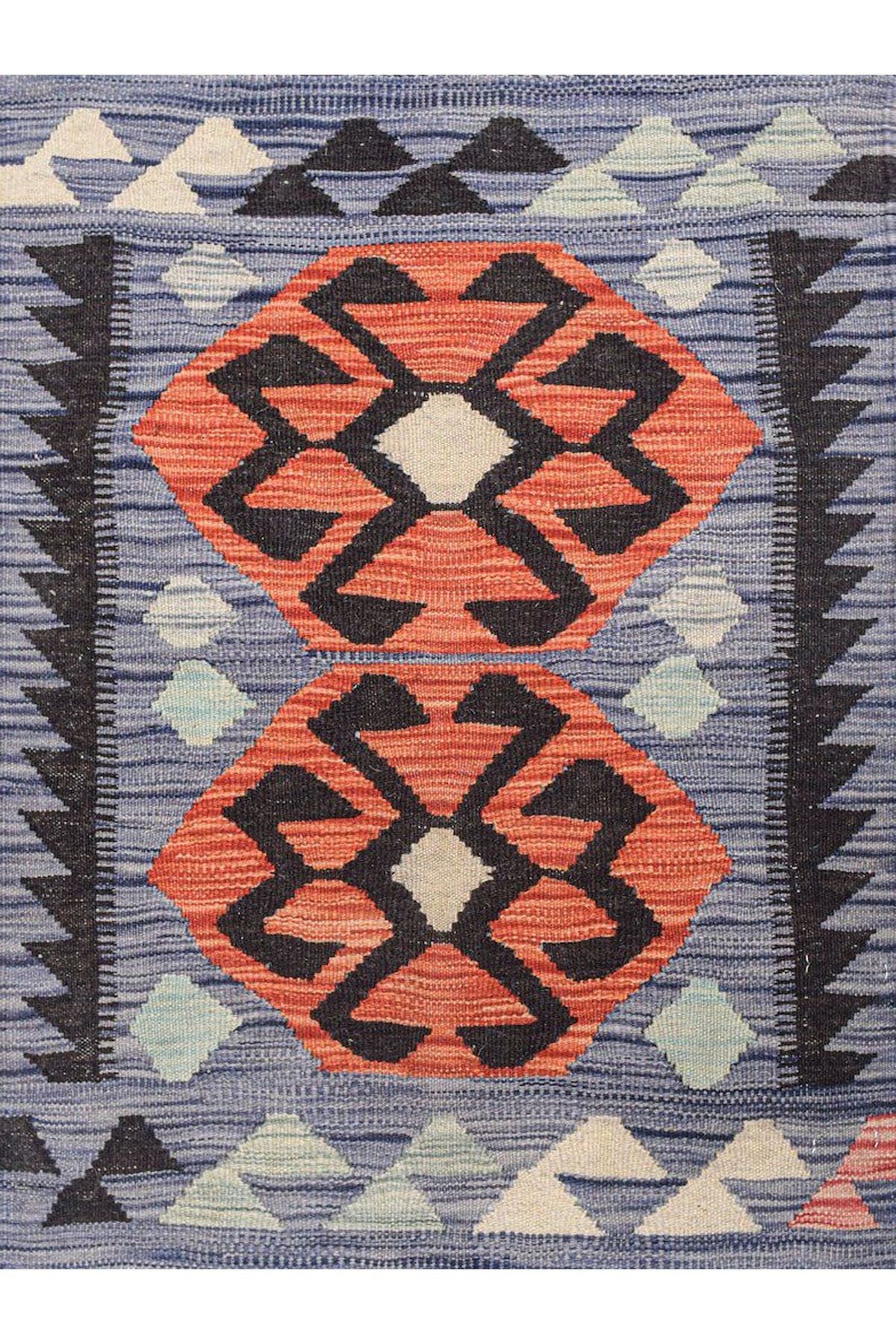 Mete Koleksiyonu Gri ve Turuncu Temalı Geometrik Detaylı Klasik Desenli Vintage Dekoratif Halı 33
