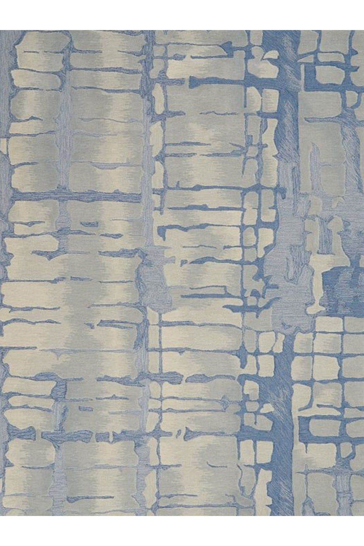 Güney Koleksiyonu Mavi Gri Temalı Soyut Abstract Desenli Kreatif Modern Dekoratif Halı 15