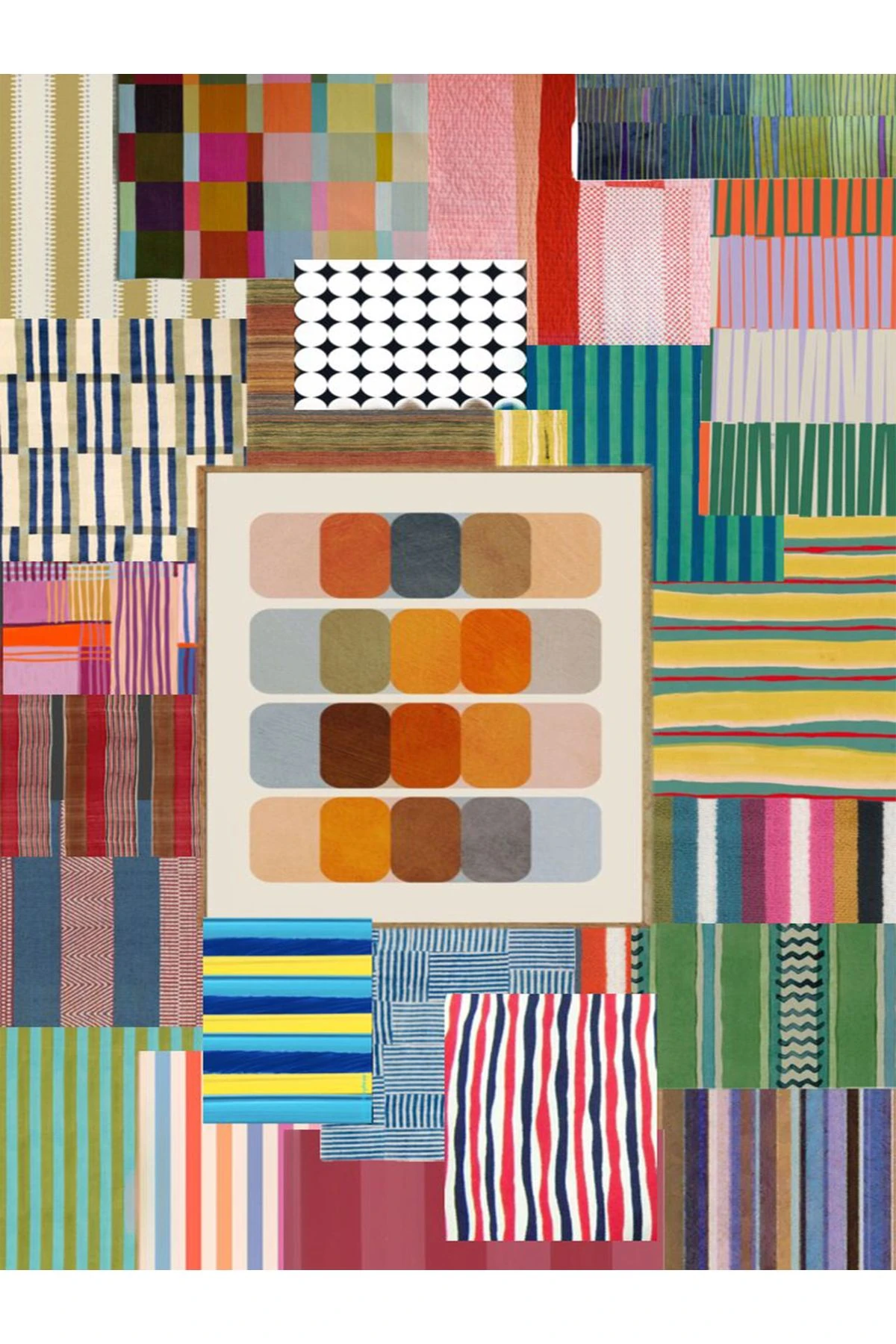 Özge Koleksiyonu Çok Renkli Kreatif Şekiller Desenli Dokuma Taban Modern Dekoratif Halı özge31