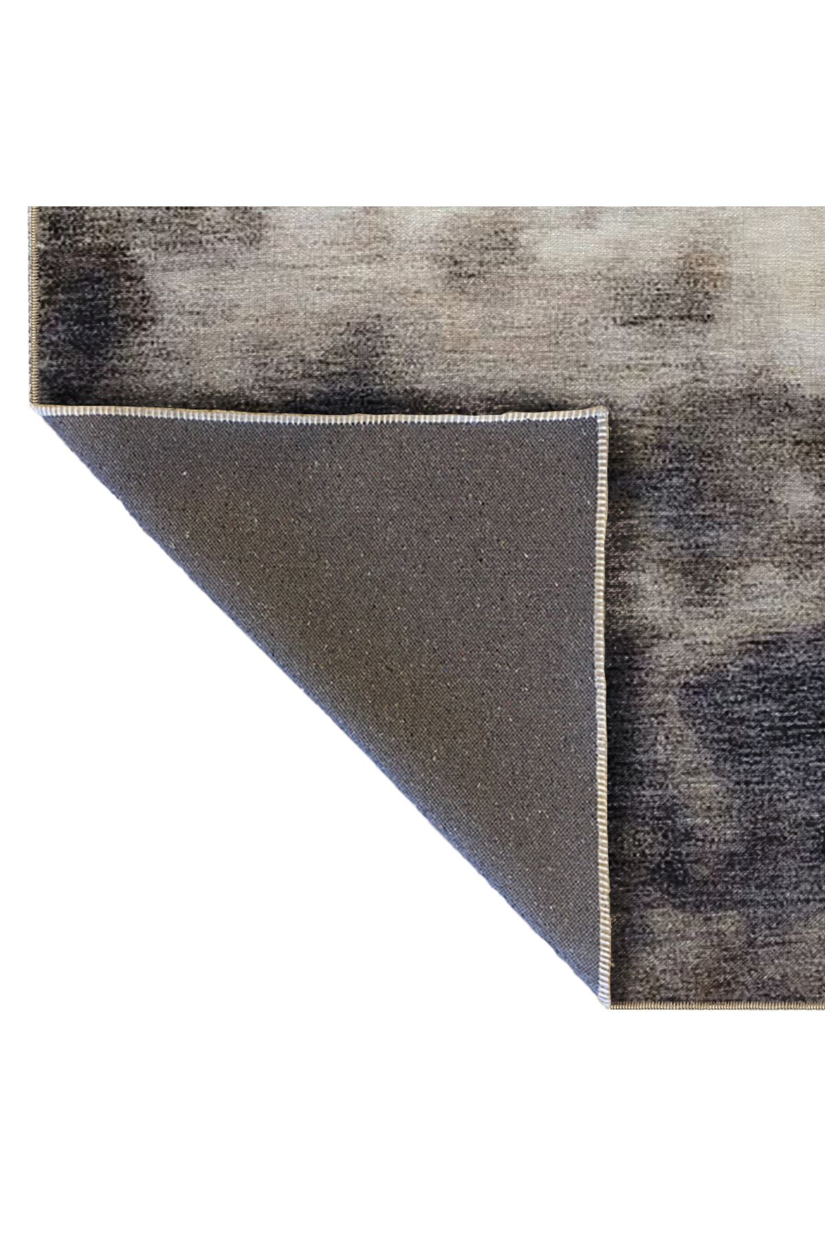 Gri Temalı Soyut Sis Duman Desenli Modern Dekoratif Halı 5332