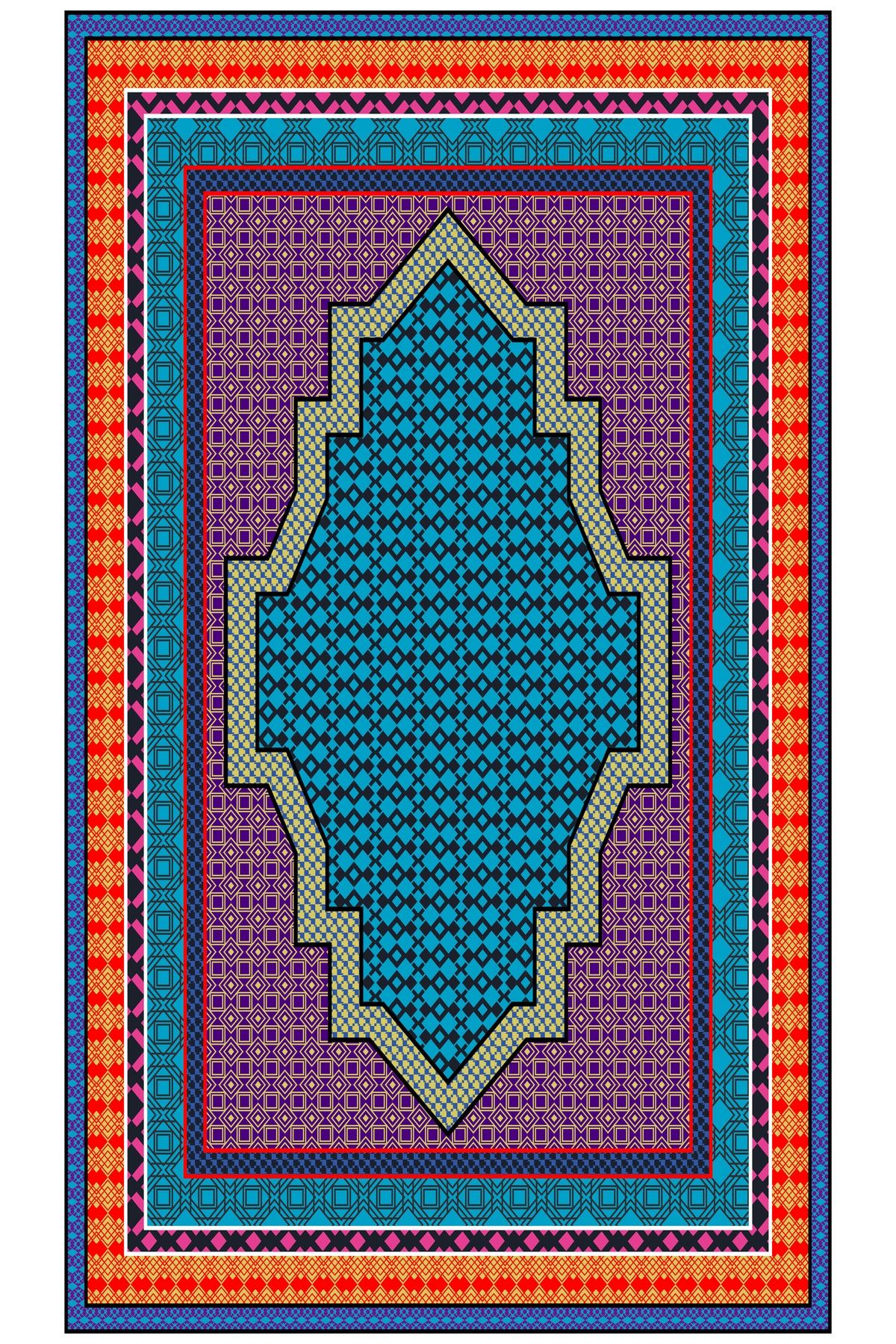 Multy Tonlarında Geometrik Seccade 70x120