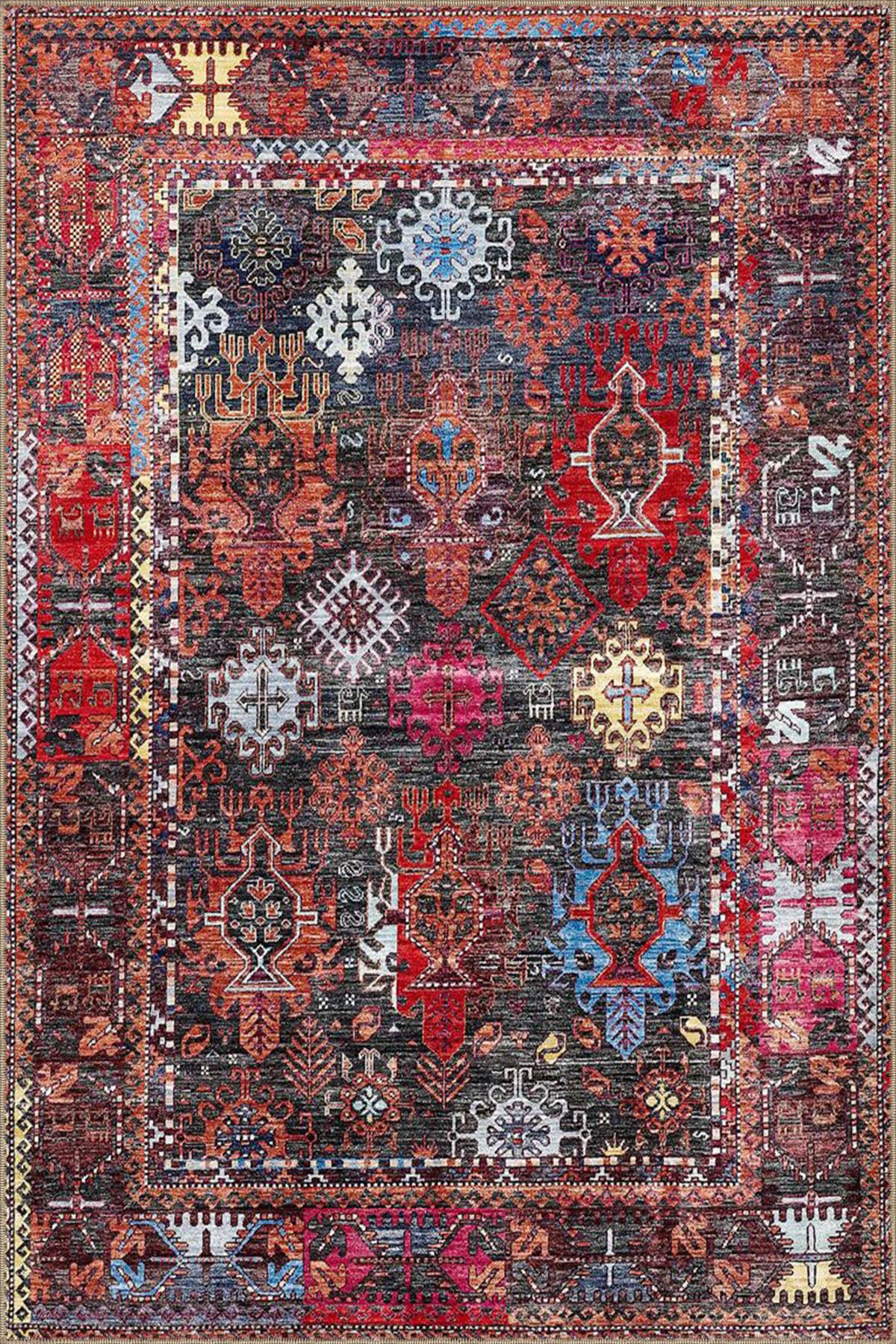 Kırmızı Tonlarda Baklava Desenli Dokuma Taban miravip669