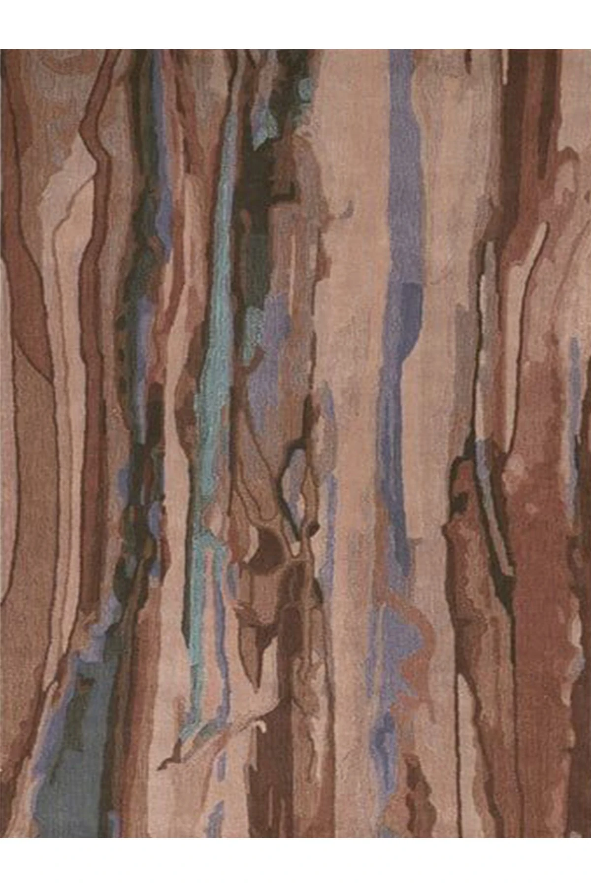 Kahverengi Tonlarda Soyut Desenli Dokuma Taban Dekoratif Halı Lina33