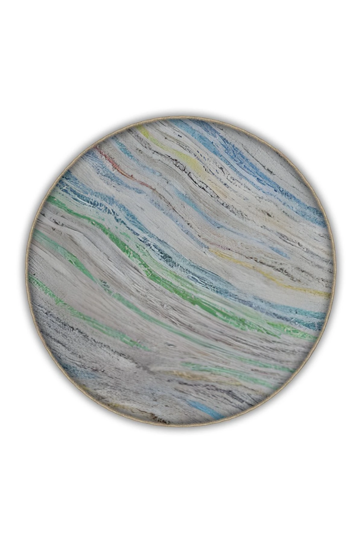 Çok Renkli Dalgalı Soyut Desenli Kreatif Modern Dekoratif Halı 3265