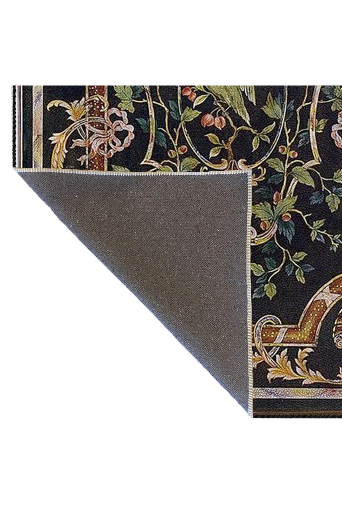 Kahverengi Siyah Geometrik Floral Modern Dekoratif Halı miravip150