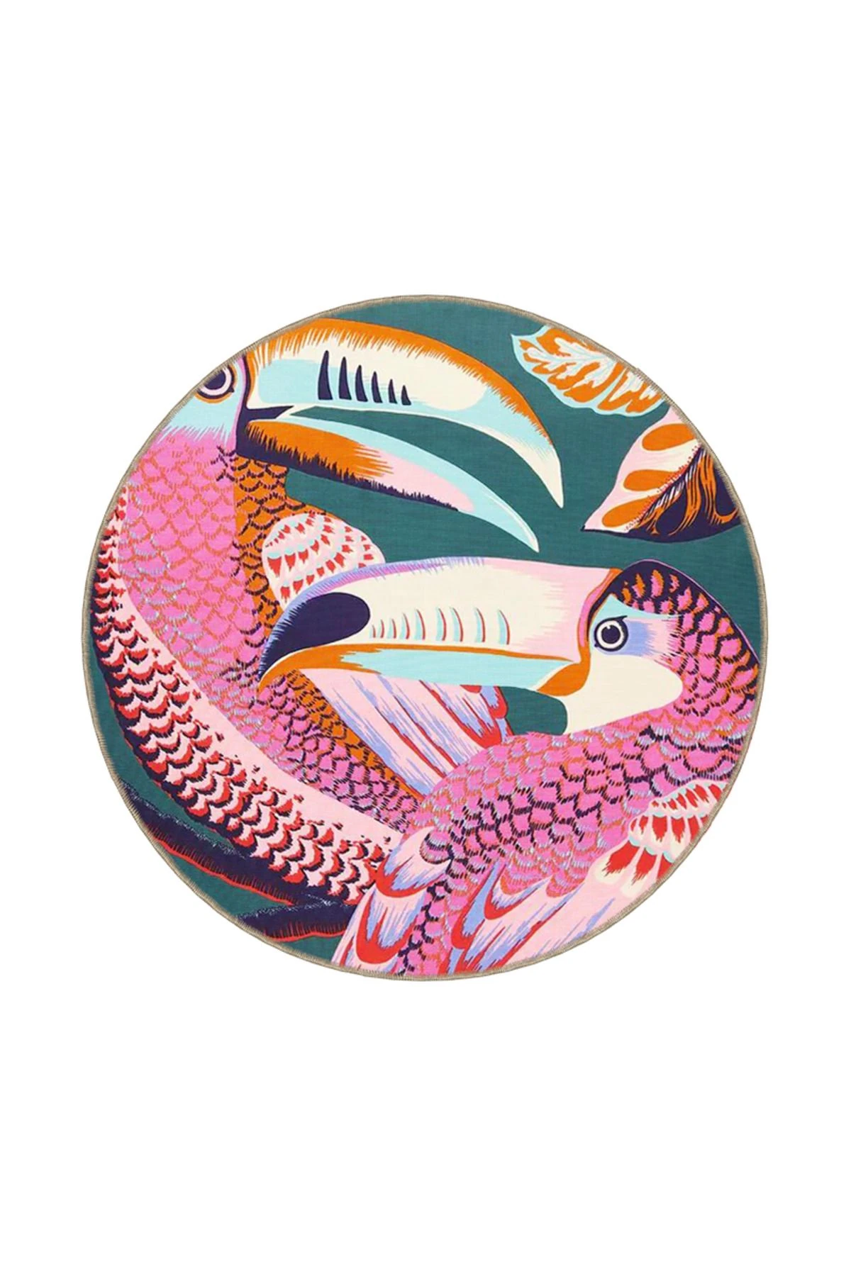 Pembe Kuş Desenli Dokuma Taban Halı miravip537