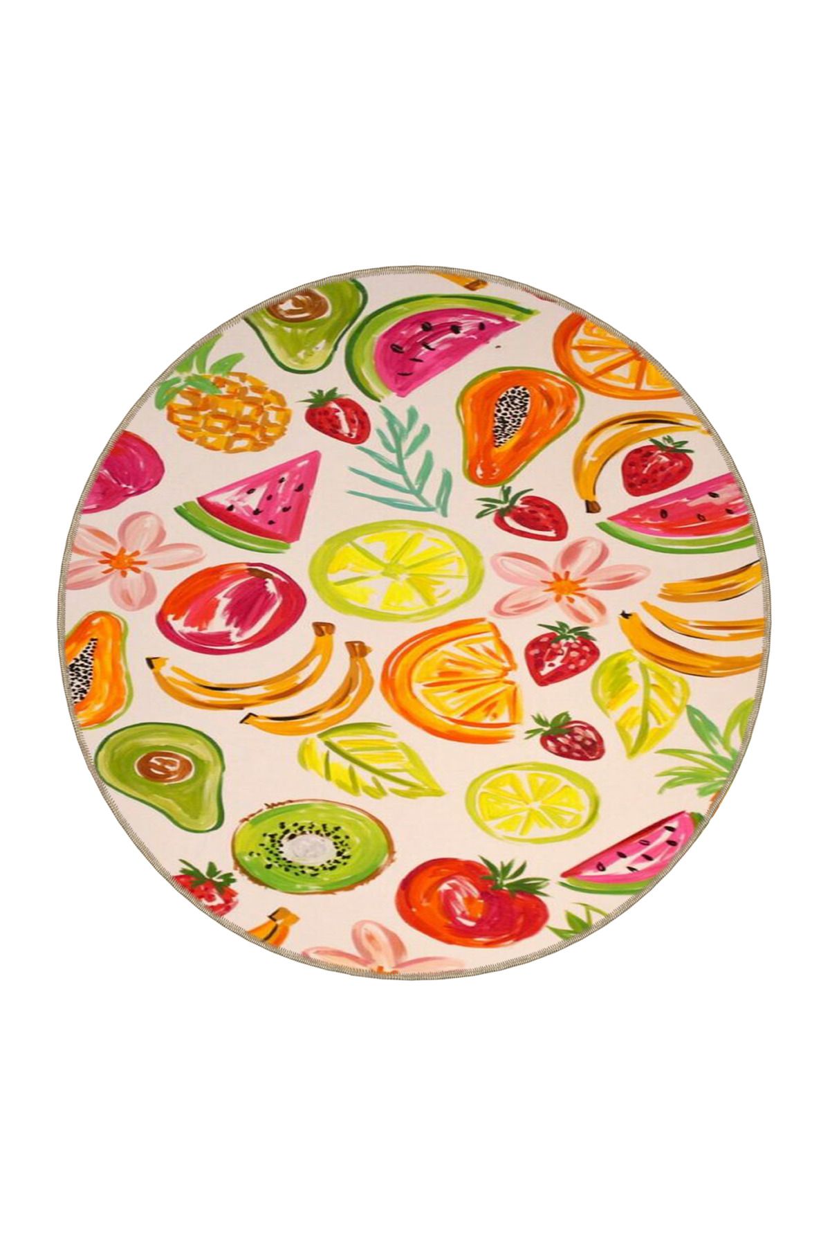 Sarı Mandalina Desenli Dokuma Taban Halı 3704