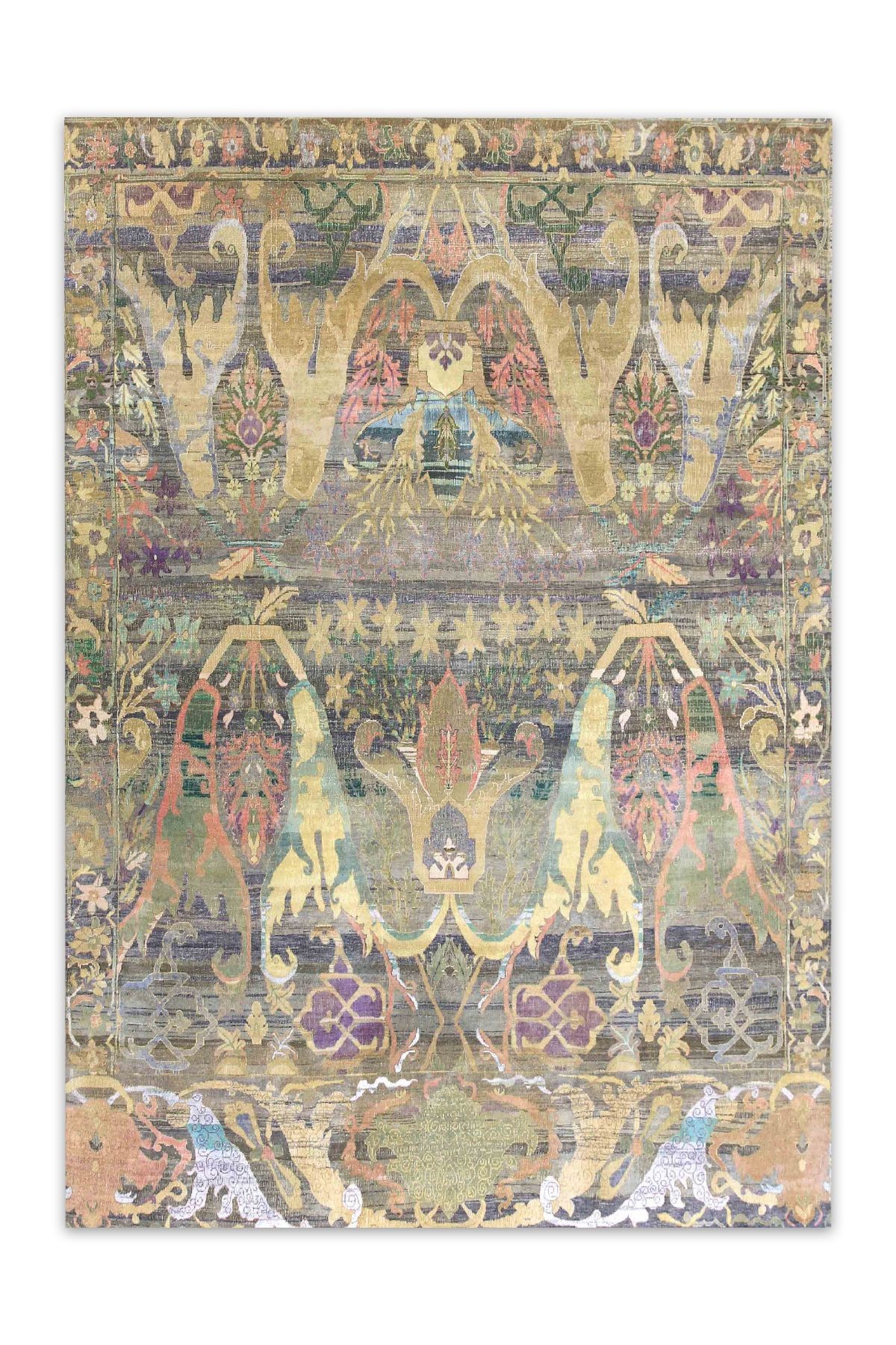Etnik Pastel Renkli Desenli Dokuma Taban Halı 1448