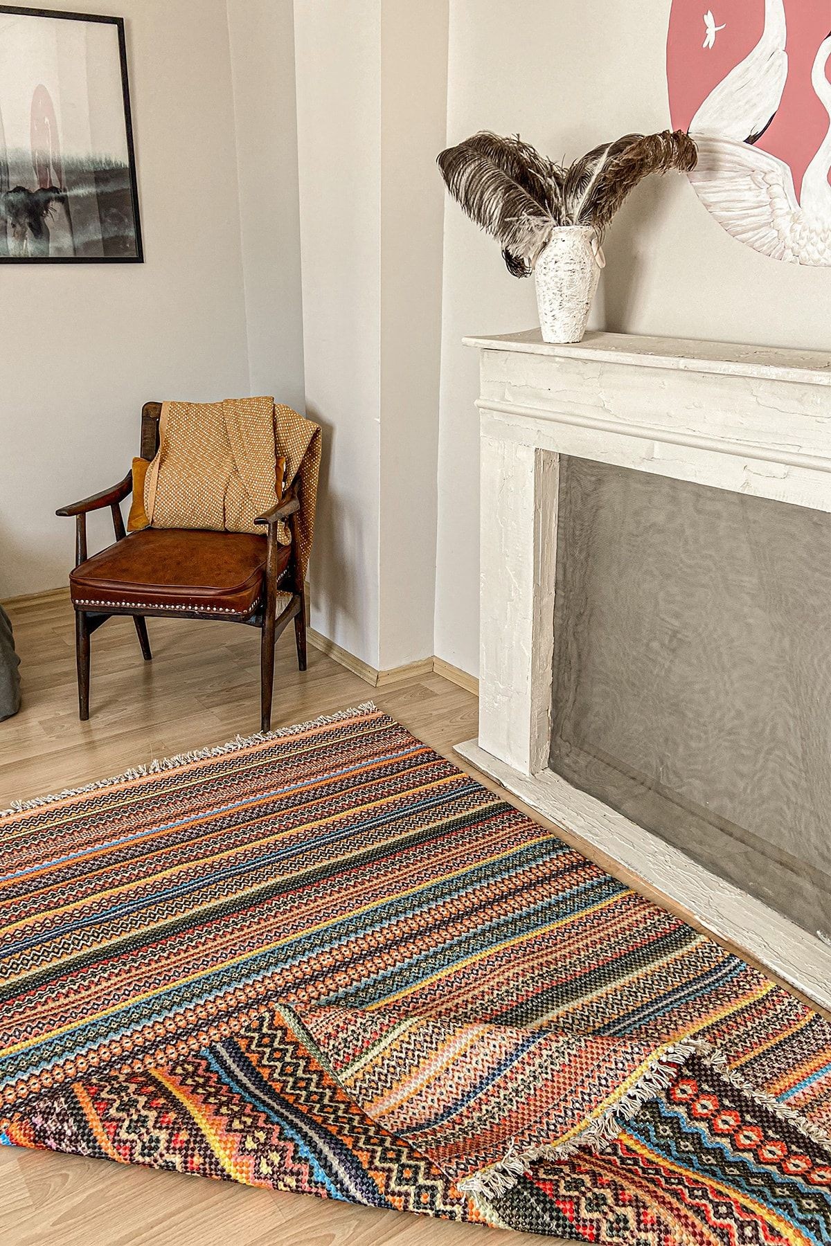 Kilim Alara Multy 3205 Çok Renkli Çift Taraflı Dokuma Kilim Halı