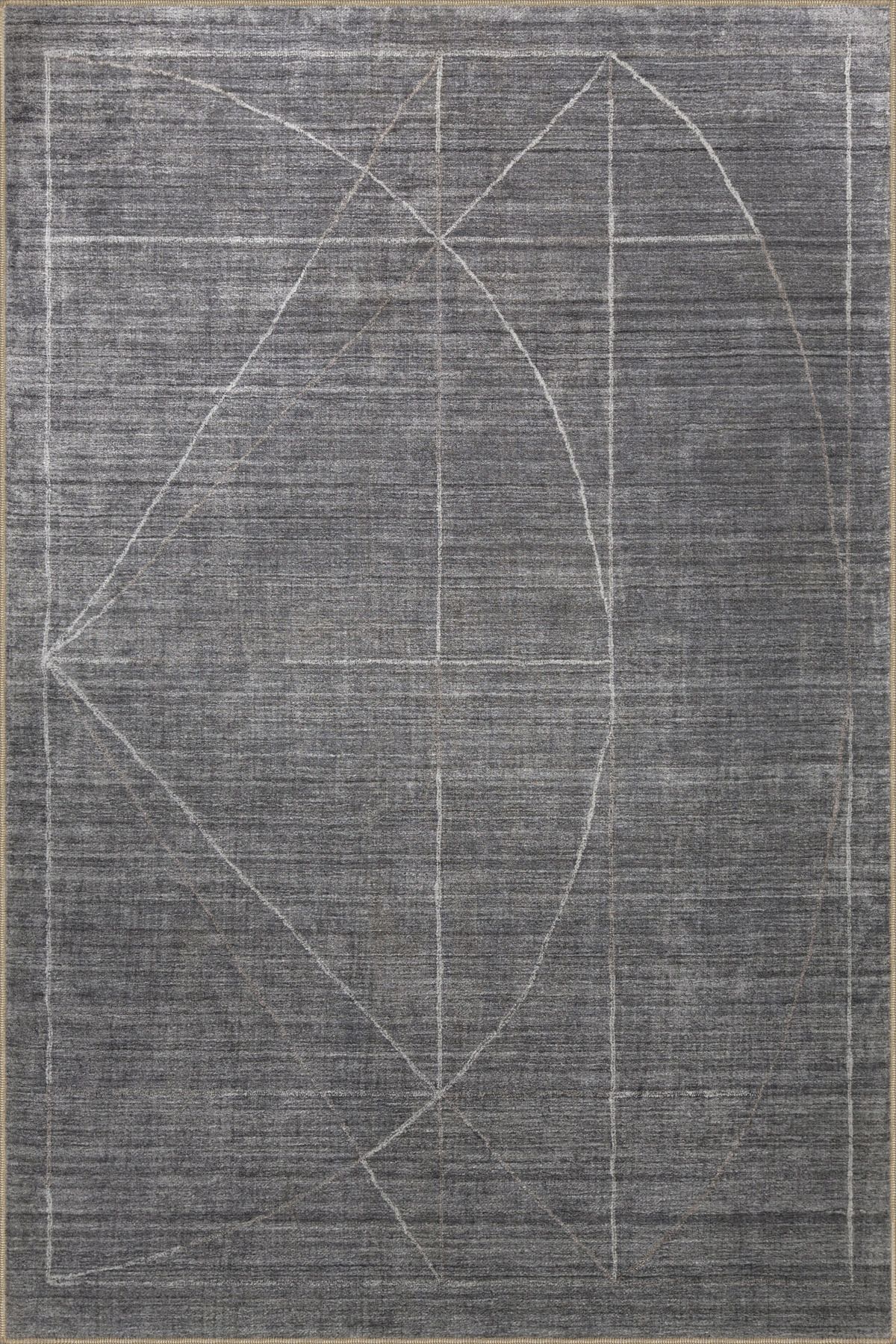 Gri Temalı Soyut Tasarım Çizgi Geometrik Desenli Modern Dekoratif Halı 2821