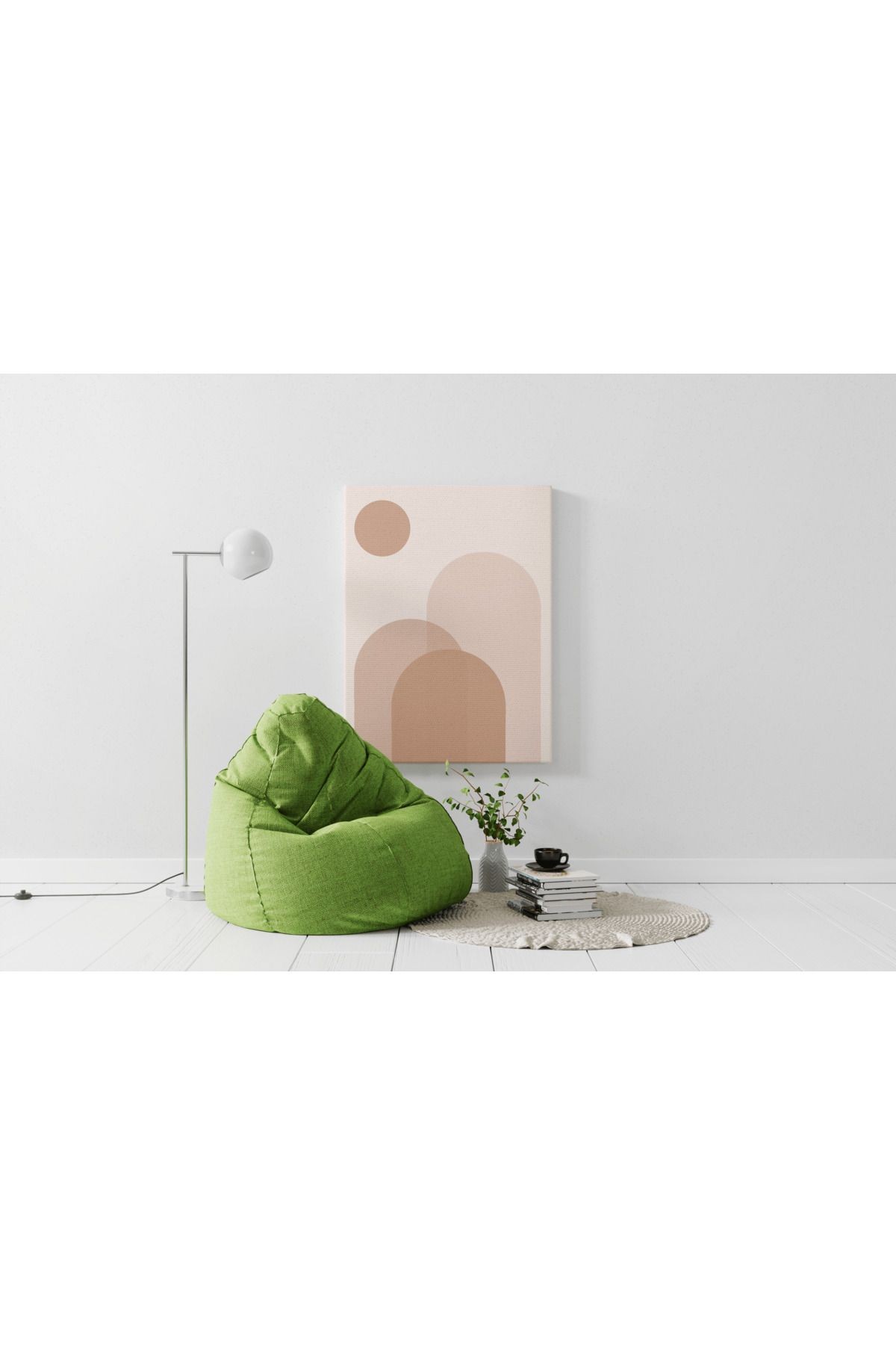 Kanvas Tablo Pudra Pembe Tema Soyut Geometrik Desen