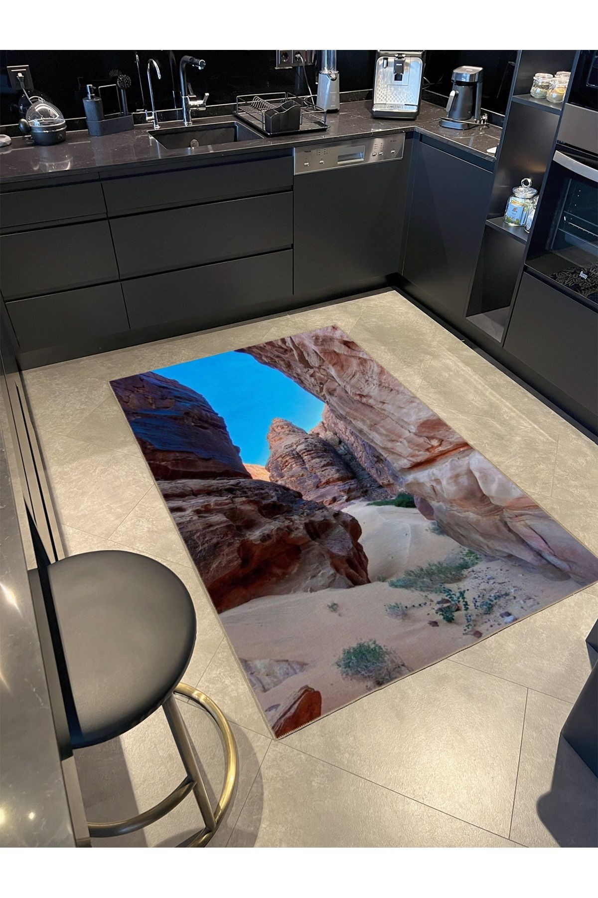 Kapadokya Desenli Renkli Dekoratif ve Yıkanabilir Halı miravip9203