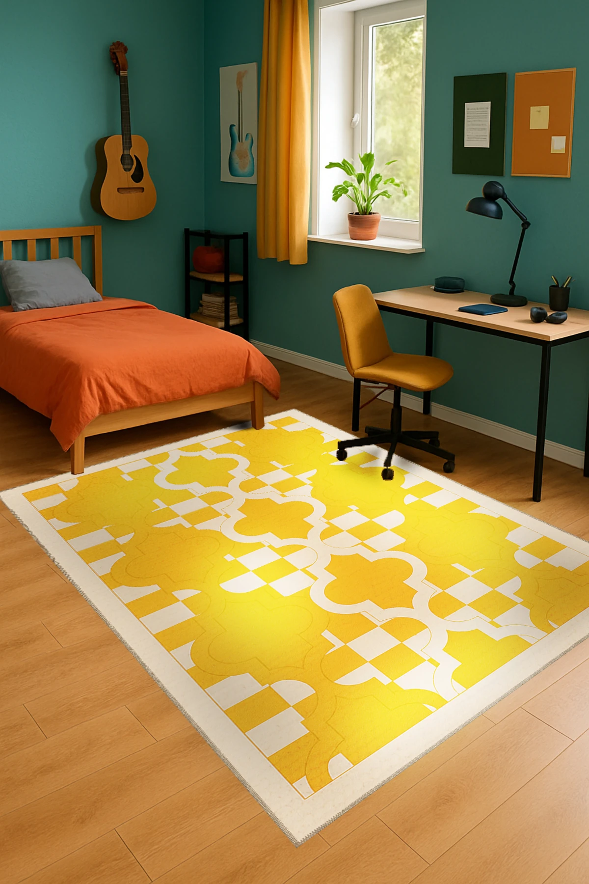 MOSSO Çiçek Motifli Desen Dokuma Taban Vintage Dekoratif Halımosso926