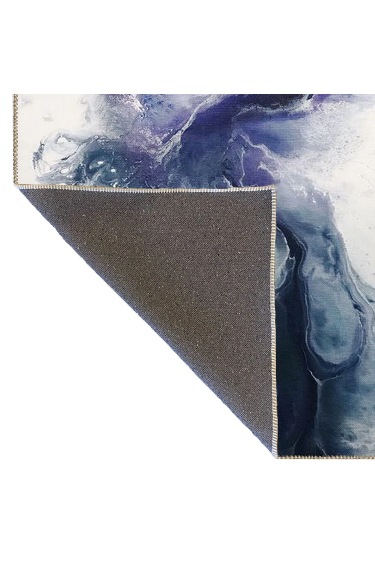 Modern Dumanlı Lacivert Temalı Desenli Dokuma Taban Yıkanabilir Halı miravip9186