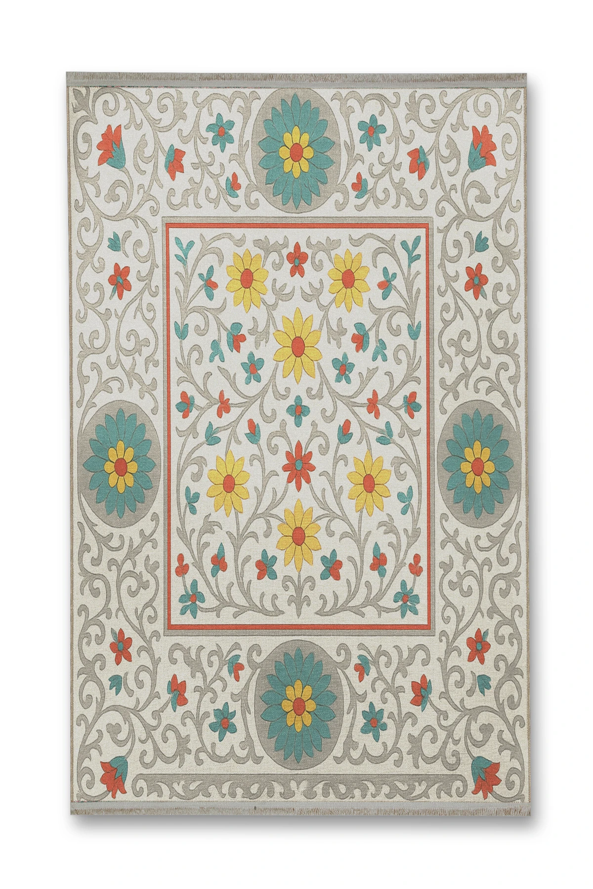 MOSSO Çok Renkli Geleneksel Temalı Desen Dokuma Taban Modern Dekoratif Halı mosso295