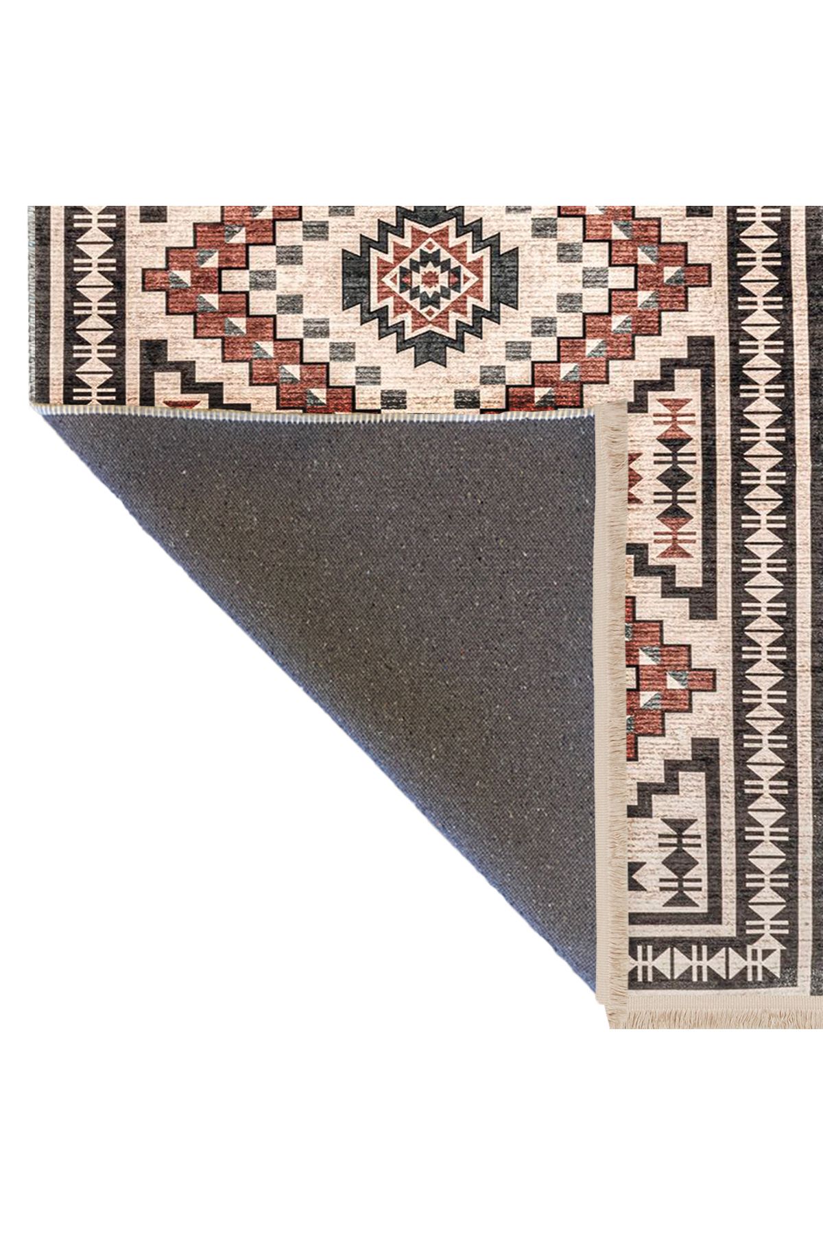 Kuzey Koleksiyonu Mavi Etnik Desenli Dokuma Taban Modern Dekoratif Halı kuzey43