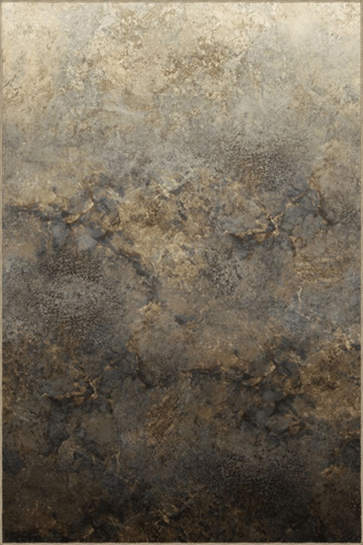 Kahverengi Gri Ton Soyut Abstract Desenli Modern Dekoratif Halı 4924