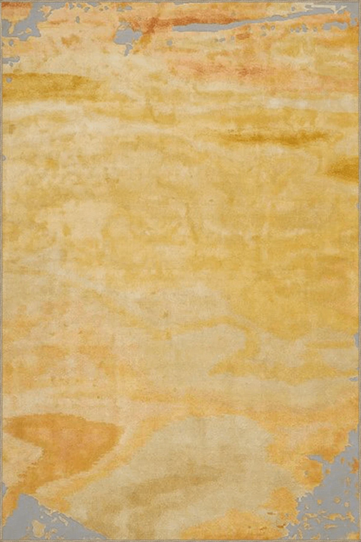 Sarı Temalı Soyut Desenli Kreatif Modern Dekoratif Halı 3993