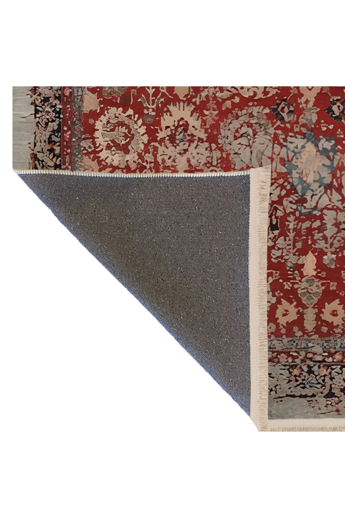 Bordo Temalı Geleneksel Motif Soyut Desen Vintage Dekoratif Halı 1658